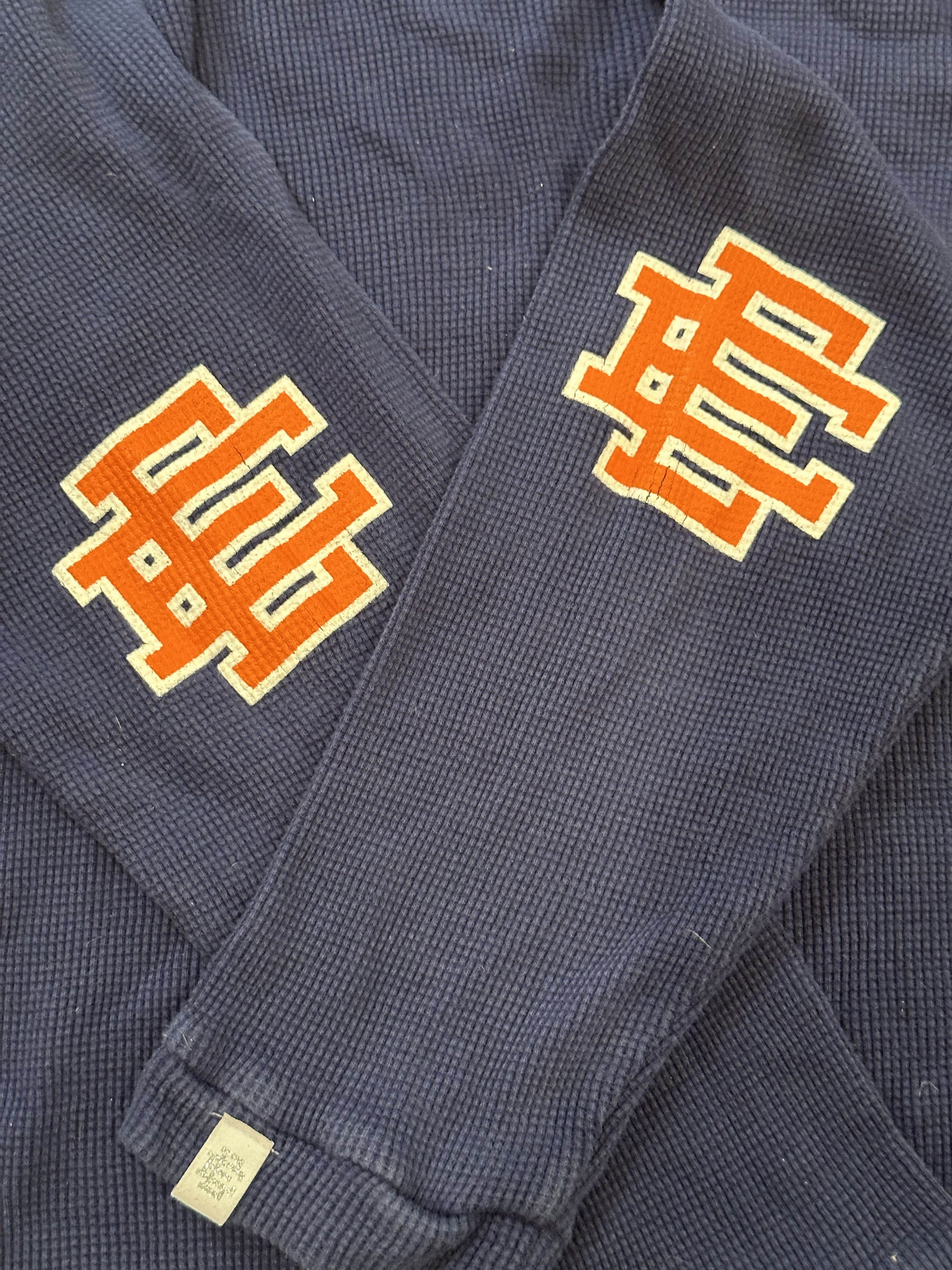 image of Eric Emanuel ~ Navy W Orange Ee Thermal Long Sleeve Xl, Men's