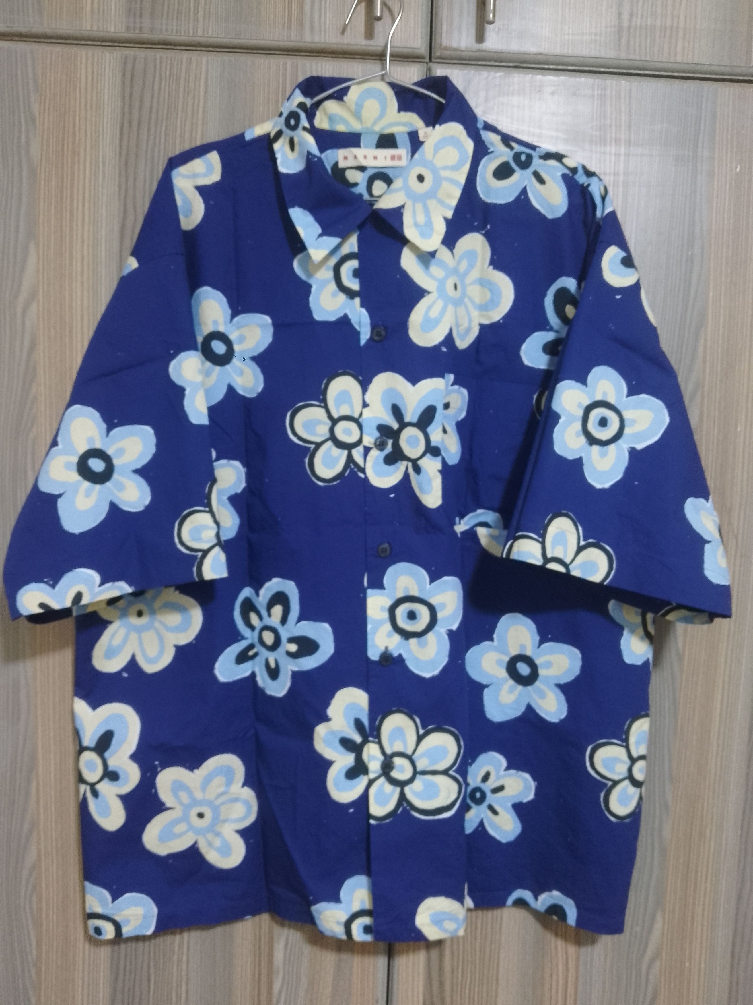Marni Uniqlo x Marni oversized printed open collar shirt Size US XL / EU 56 / 4 - 1 Thumbnail