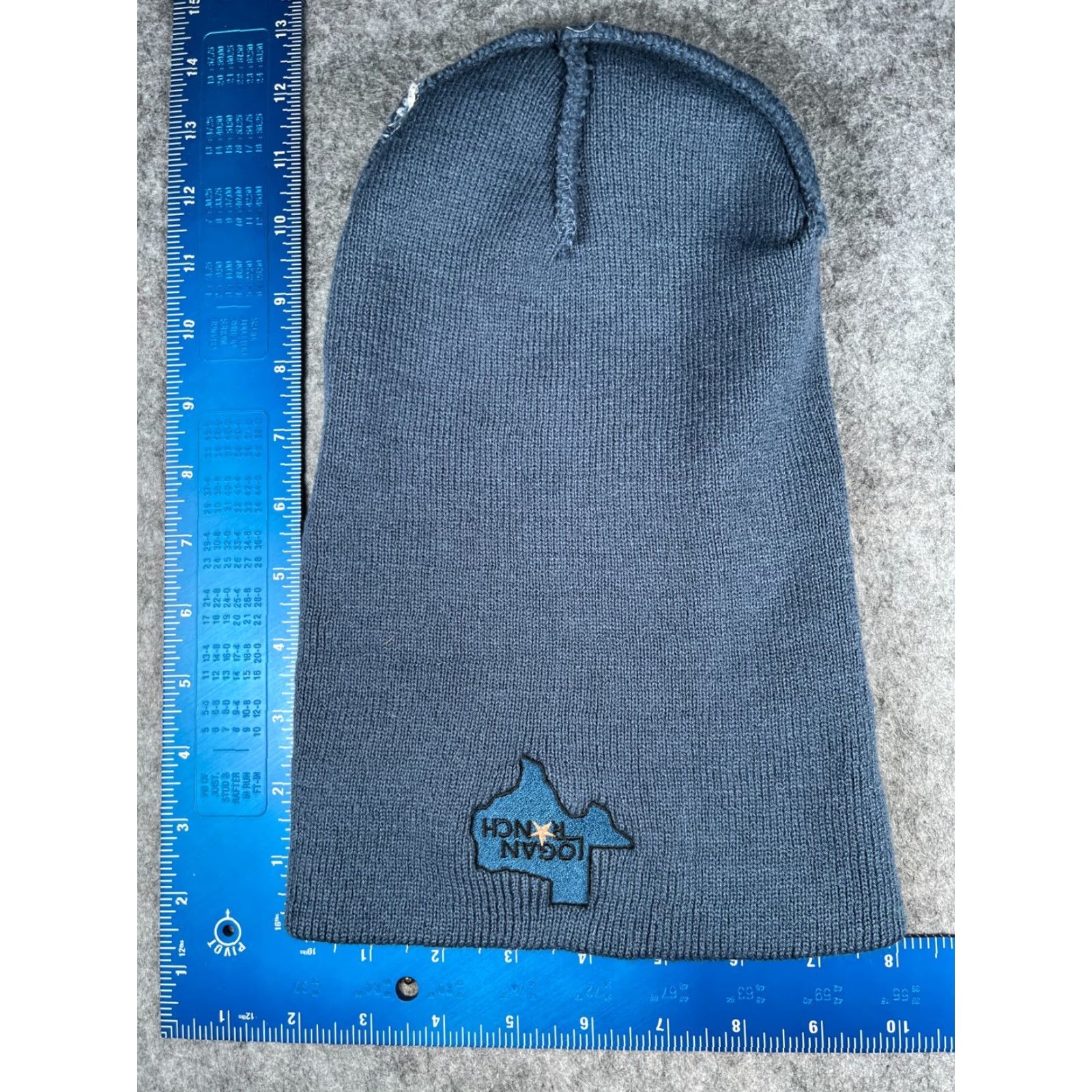Vintage Beanie Logan Ranch Adult One Size Blue Knit 100% Acrylic Embroidered Hat/Cap Unbranded Unisex Adults Size ONE SIZE - 5 Thumbnail