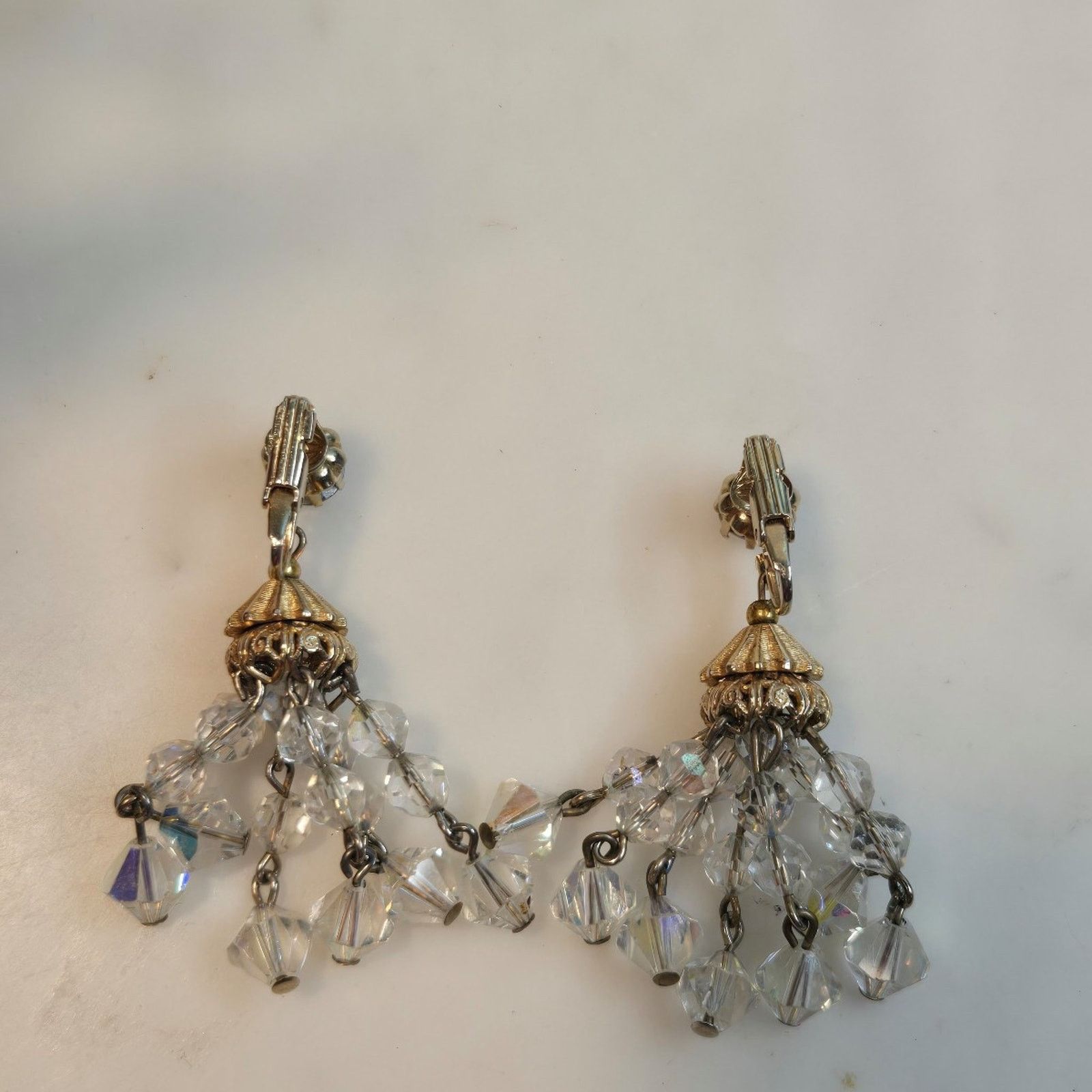 Vintage Vintage Crystal Beaded Chandelier Earrings Size ONE SIZE - 6 Thumbnail