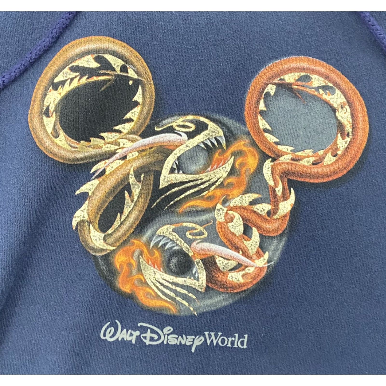 Disney VINTAGE Disney World Hoodie Mens L Blue Mickey Mouse Pullover Sweatshirt Crew Neck Knit Cotton Graphic 90s Theme Disney Brand Size US L / EU 52-54 / 3 - 4 Thumbnail