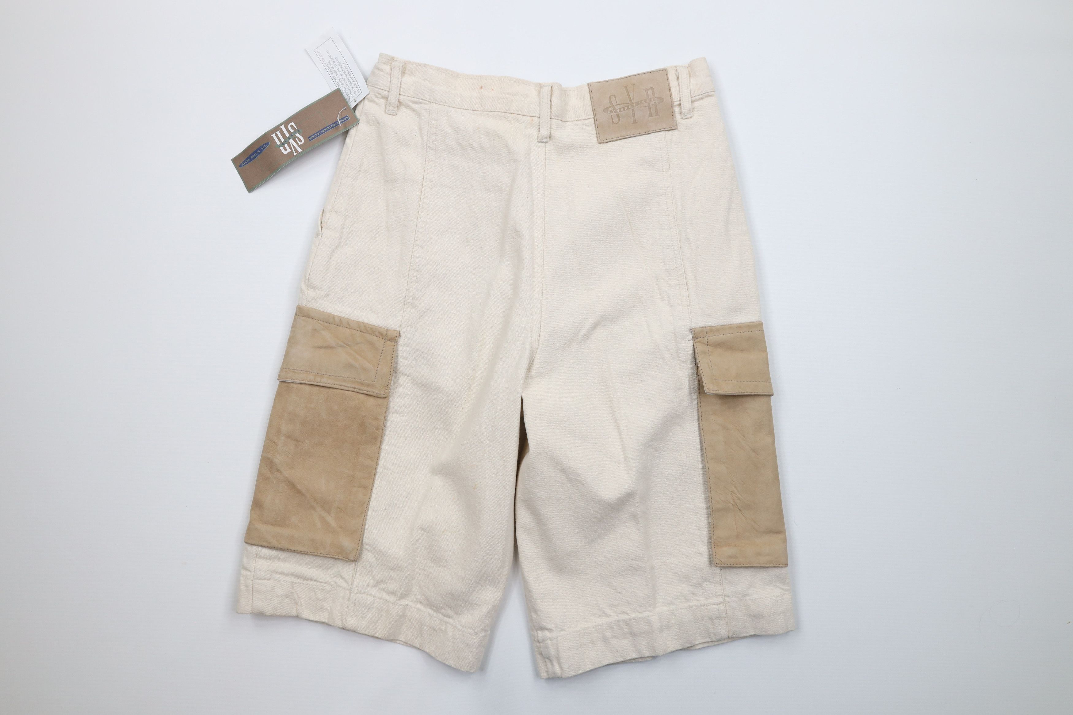 Vintage Deadstock Vintage 90s Streetwear Trim Denim Cargo Shorts Size US 30 / EU 46 - 7 Thumbnail