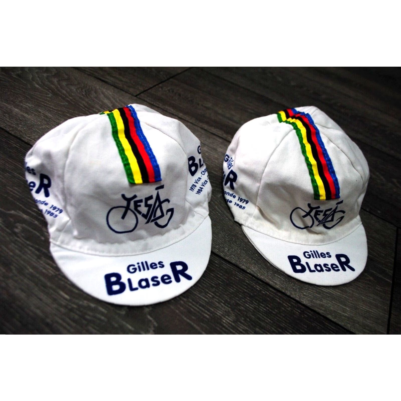Champion GILLES BLAZER CYCLING CAP VINTAGE 1978/79 1984/85 SUISSE DU MONDE VICE CHAMPION ONE SIZE White Mens Fan Vintage Cap Size 44L - 2 Thumbnail