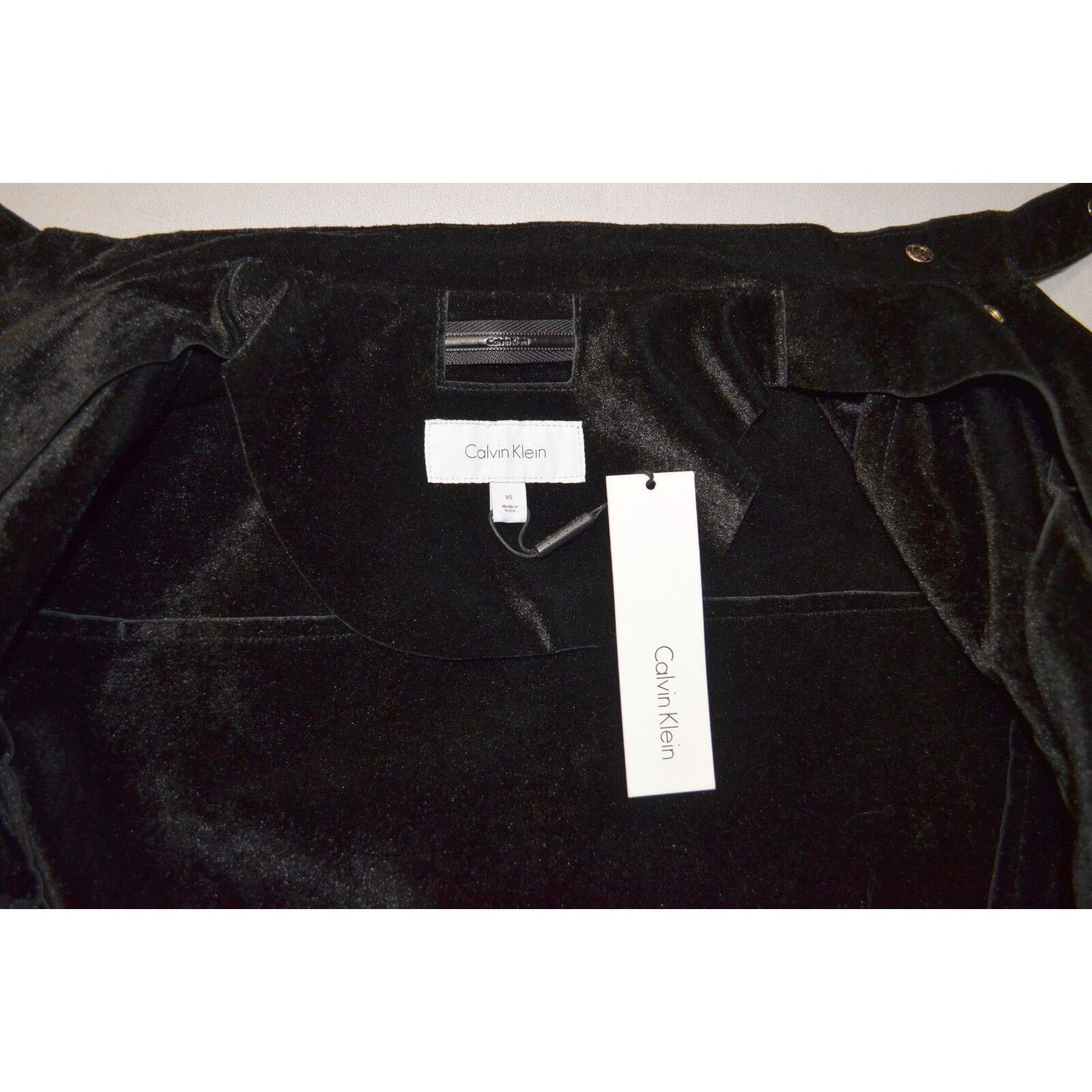 Calvin Klein NEW CALVIN KLEIN Black Leather Asymmetric Moto Jacket Sz XS Size XS / US 0-2 / IT 36-38 - 6 Thumbnail