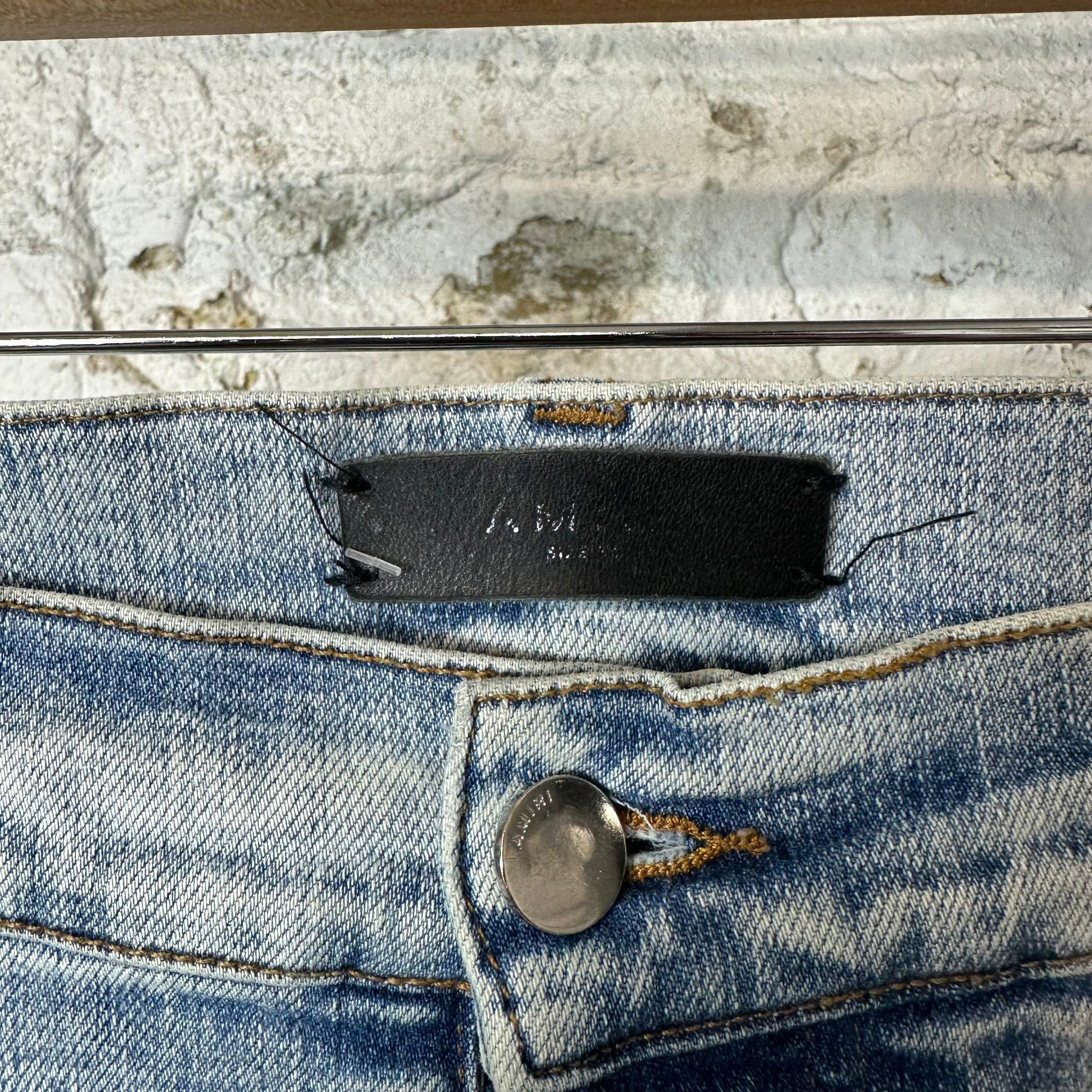 Amiri Amiri Knee Rip Washed Blue Shotgun Denim Jeans Sz 34 Size US 34 / EU 50 - 3 Thumbnail