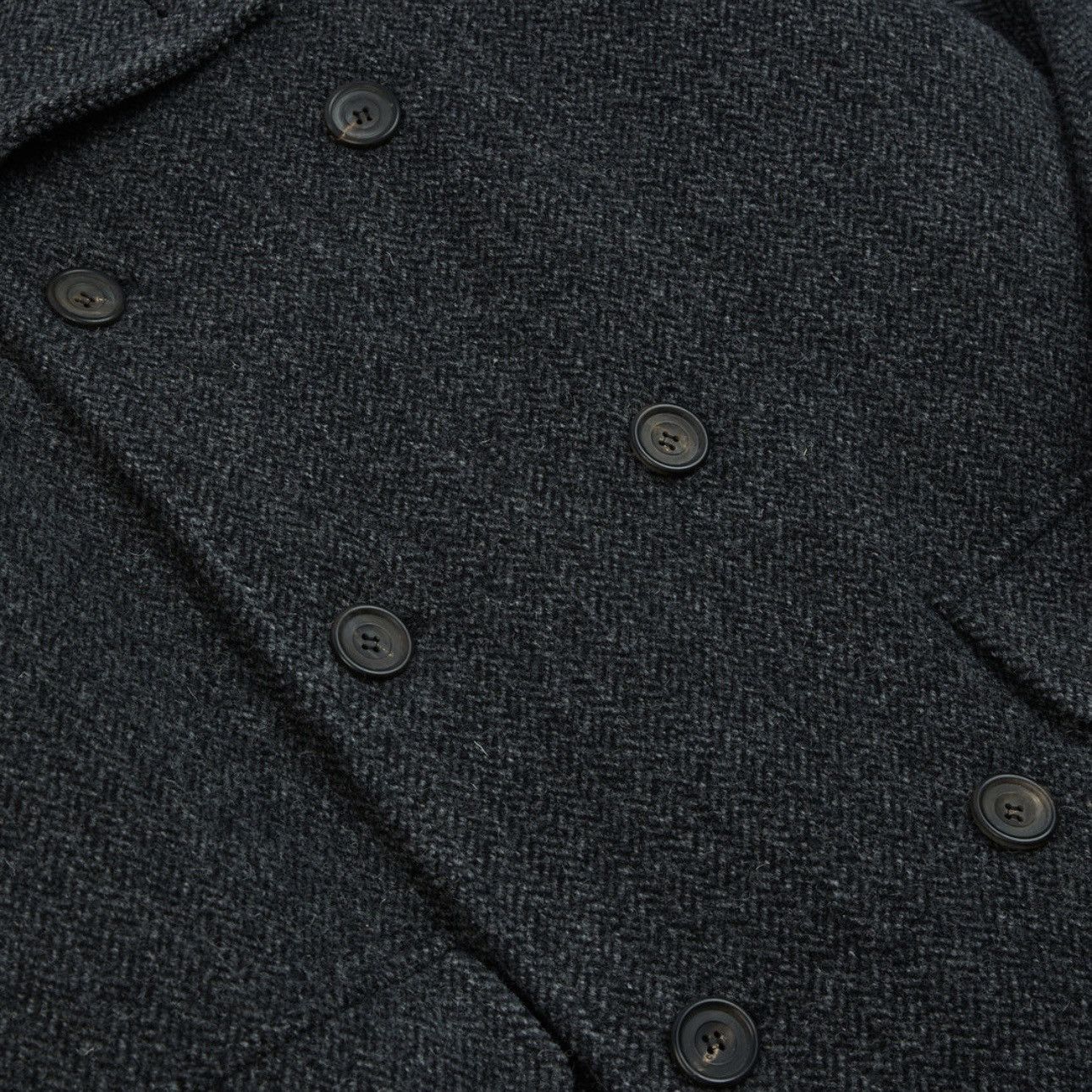 Drake's Drakes grey herringbone wool double breasted raglan Size US L / EU 52-54 / 3 - 8 Thumbnail