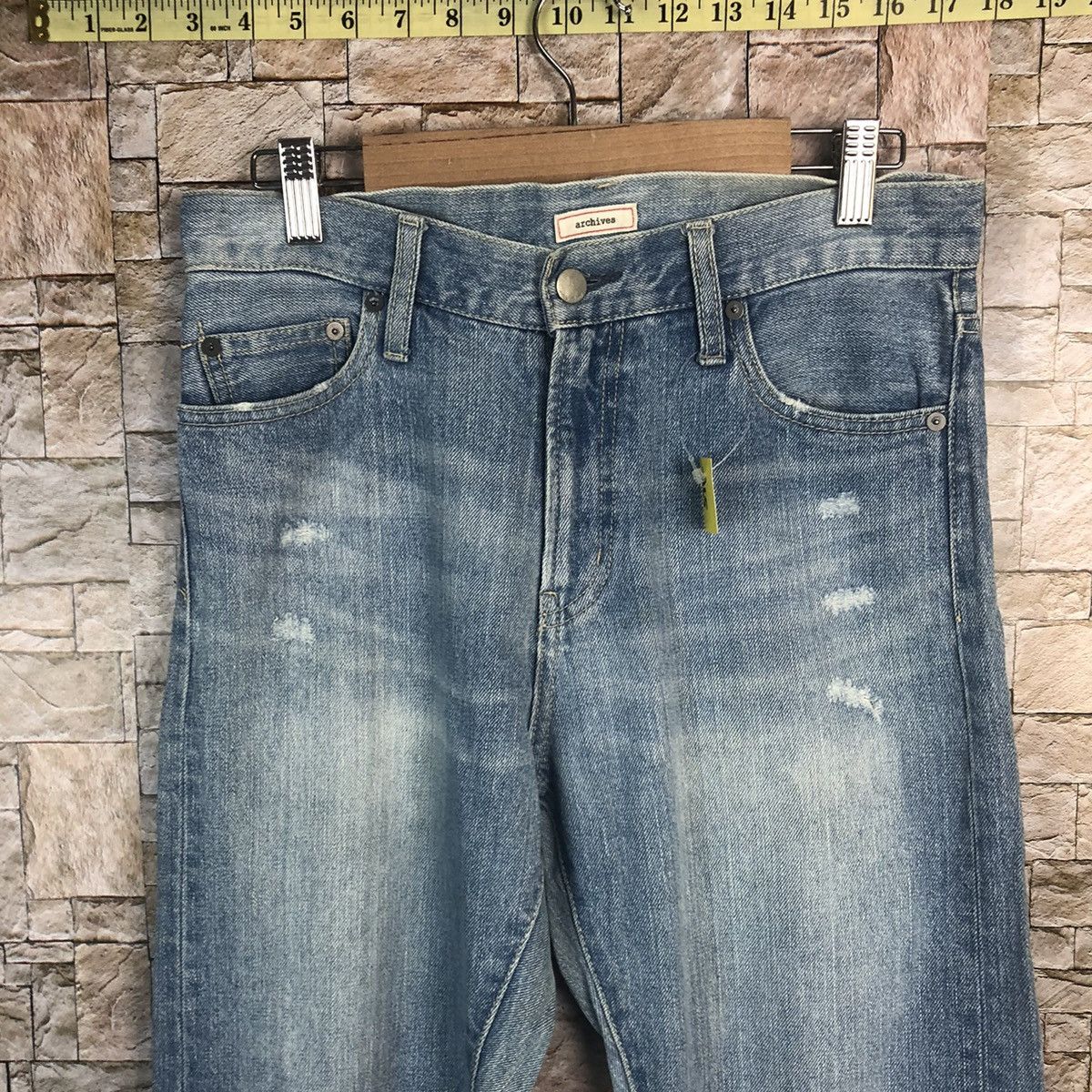 Japanese Brand Archives Blue Distressed Denim Pants #A65 Size US 30 / EU 46 - 5 Thumbnail