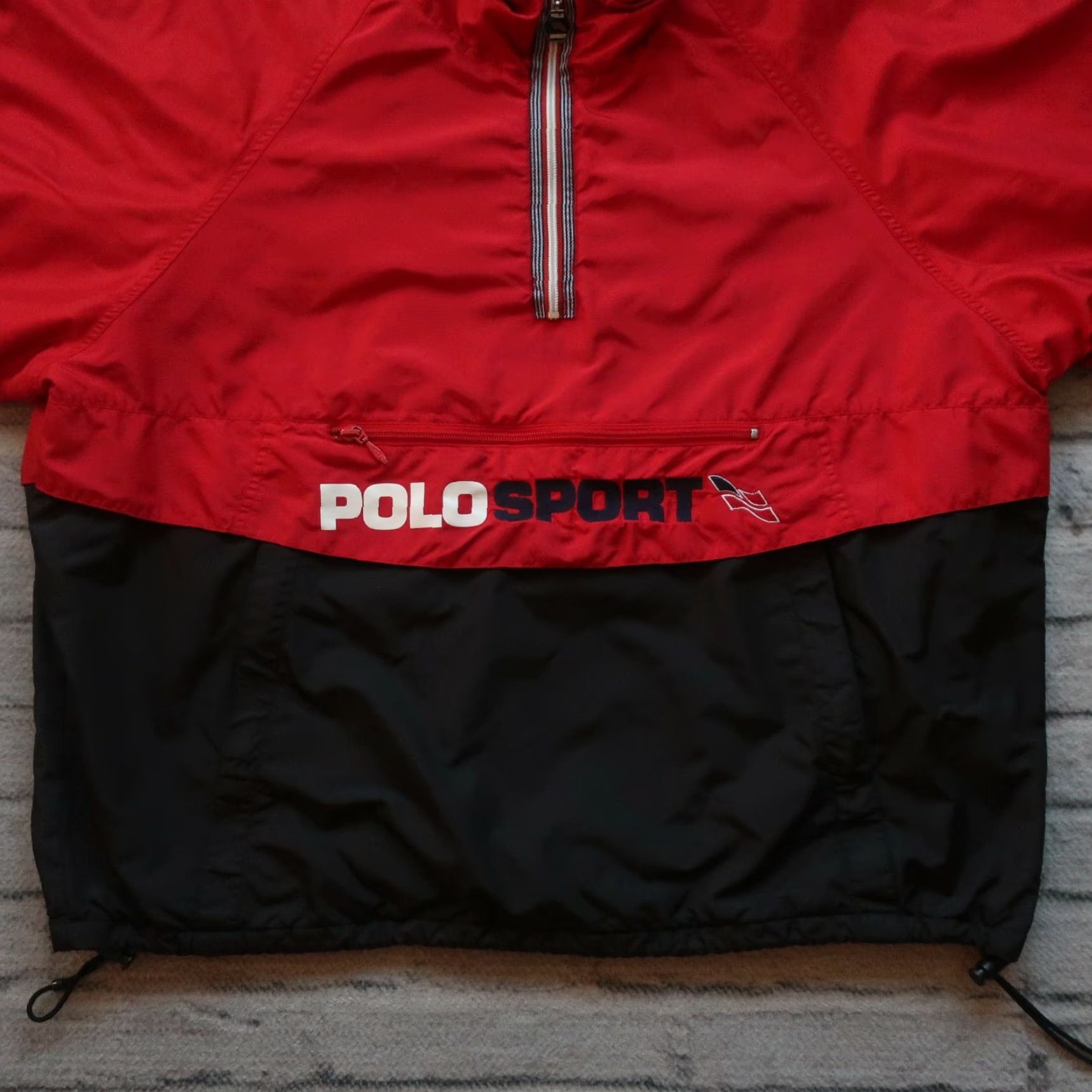Polo Ralph Lauren VINTAGE Polo Sport Ralph Lauren Logo Pullover Jacket Men XL Red Black Jacket Mens Size US XL / EU 56 / 4 - 5 Thumbnail