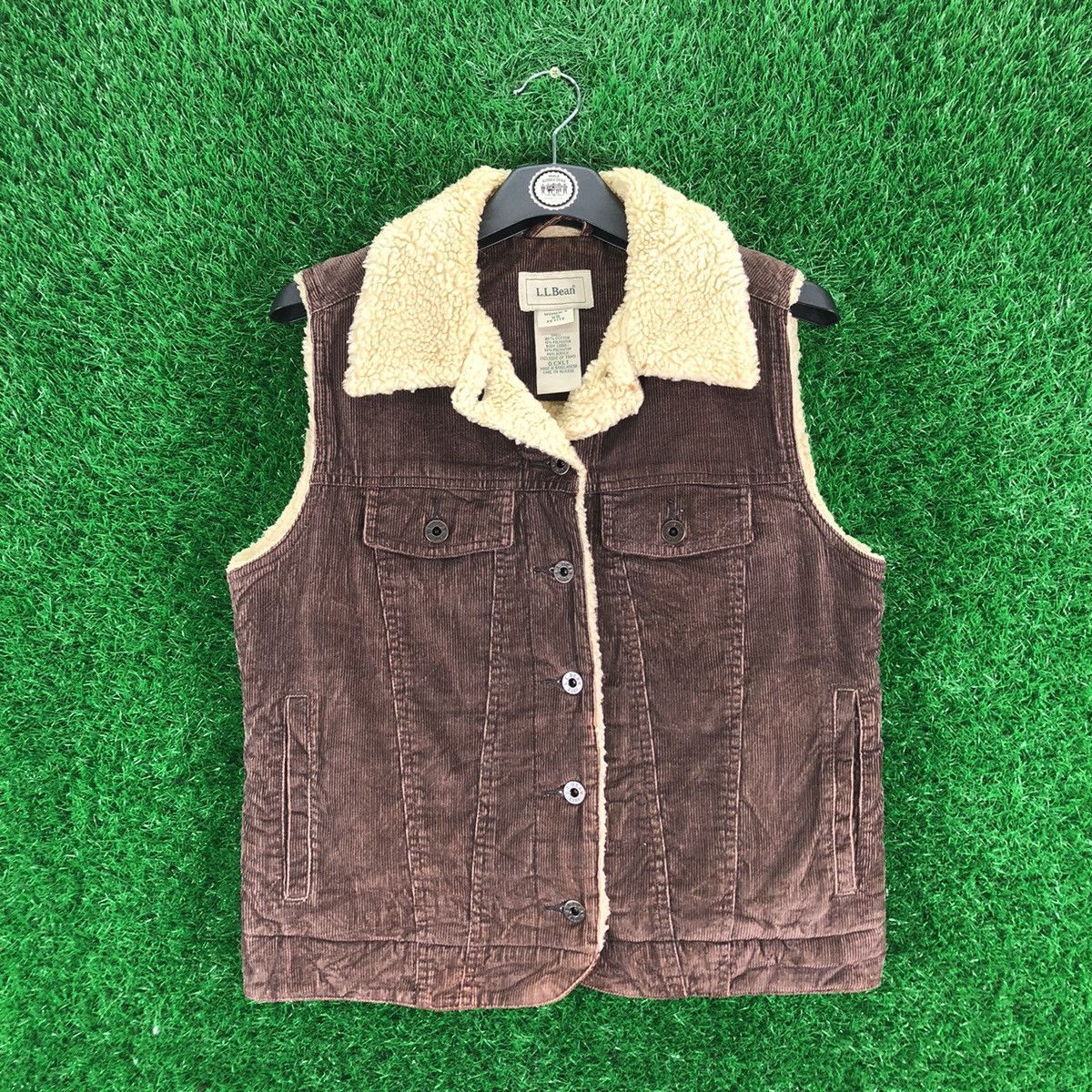 L.L. Bean L.L Bean Corduroy Sherpa Lining Women Vest Size XS / US 0-2 / IT 36-38 - 1 Thumbnail