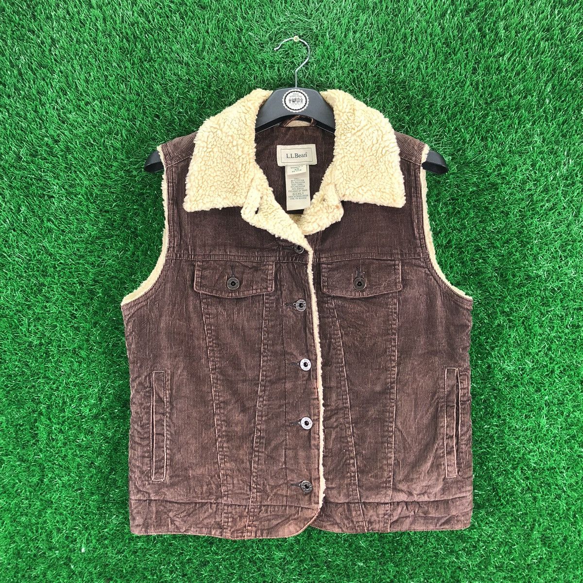 Image of Corduroi Club x L L Bean L.l Bean Corduroy Sherpa Lining Women Vest in Brown (Size XS)