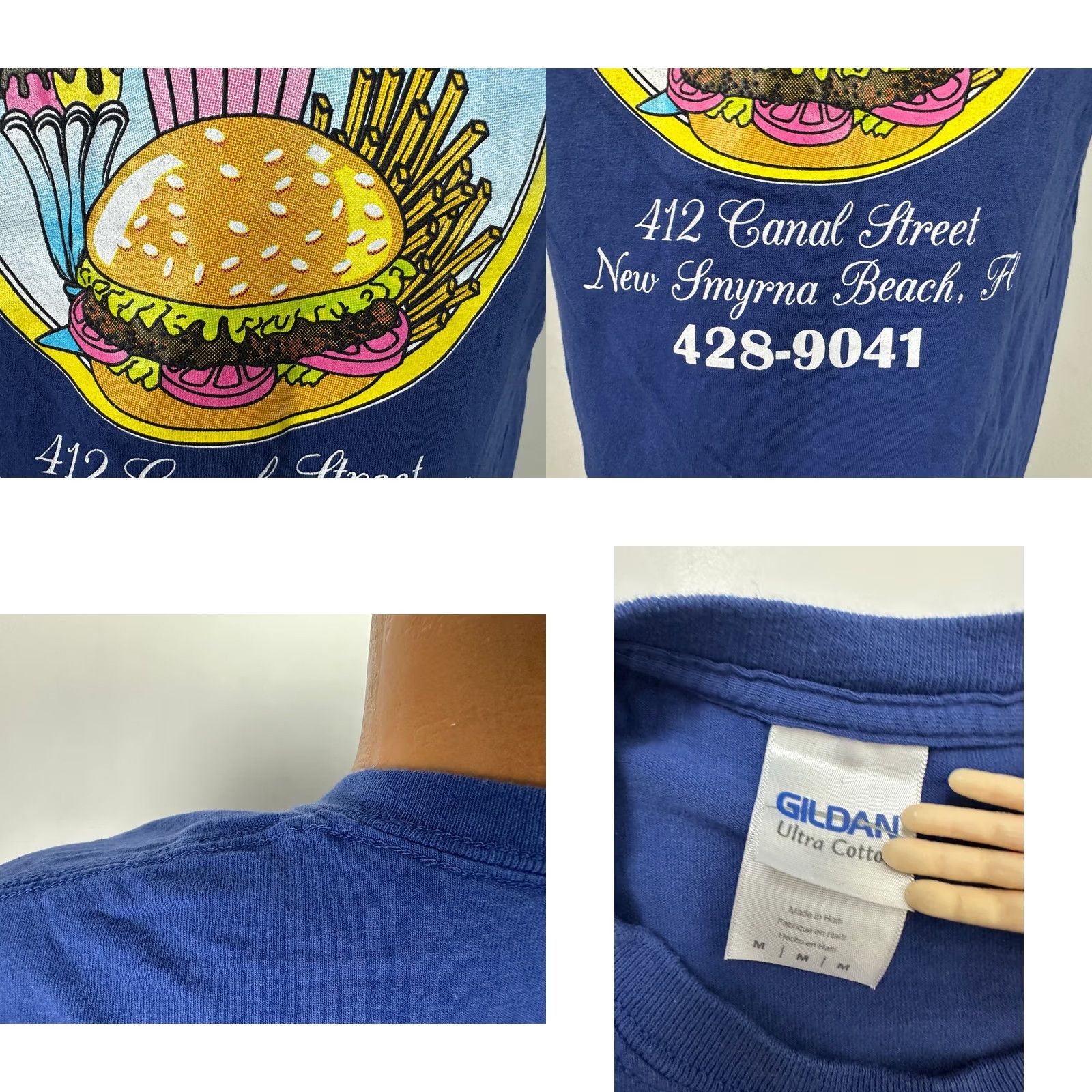 Gildan Little Drug Co Shirt M Diner Ice Cream Burger Fries Y2K New Smyrna Beach Florida Men Size US M / EU 48-50 / 2 - 8 Thumbnail