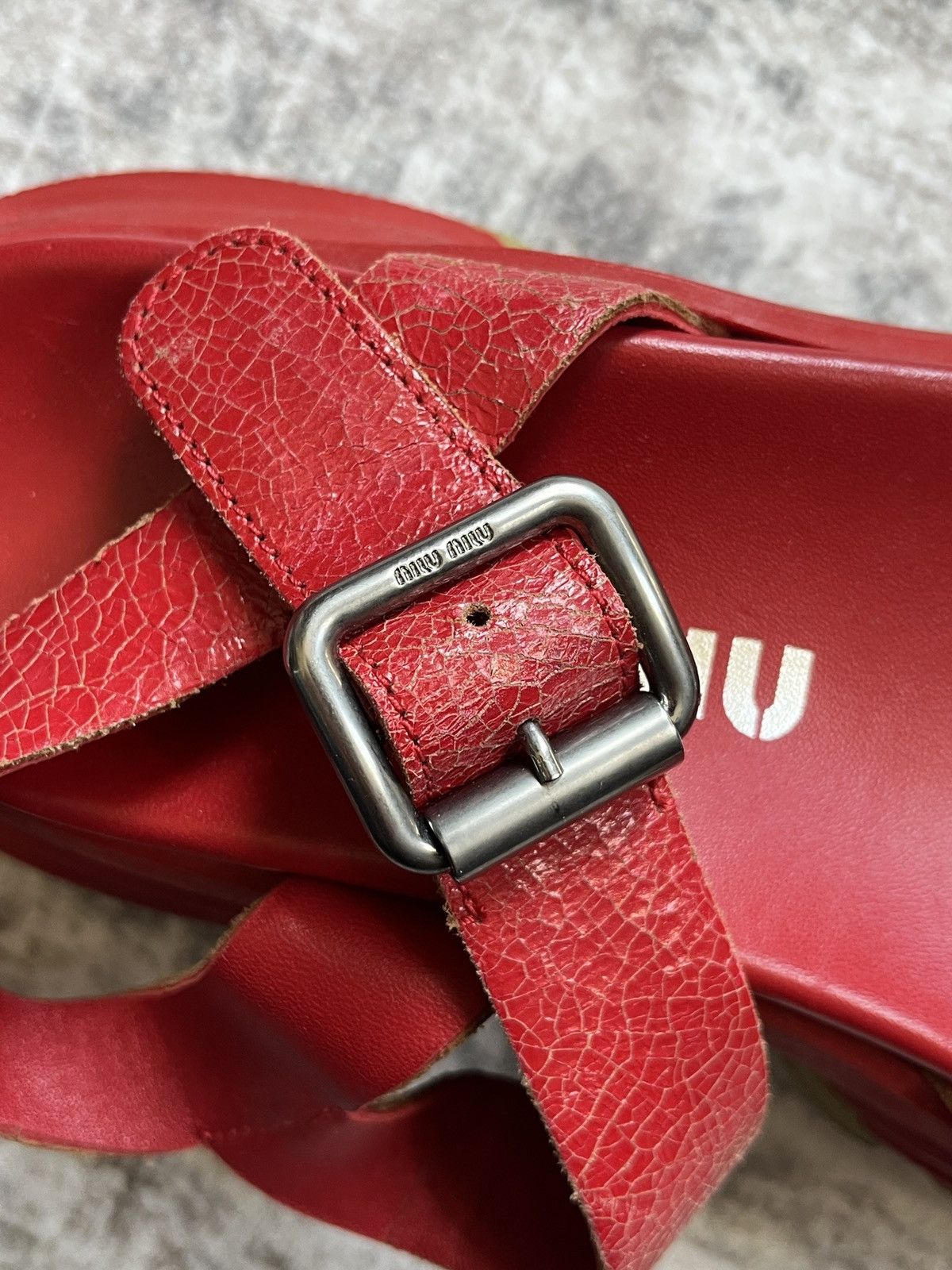 Miu Miu Miu Miu Red Platform Sandals (unisex) Size US 11 / IT 41 - 6 Thumbnail