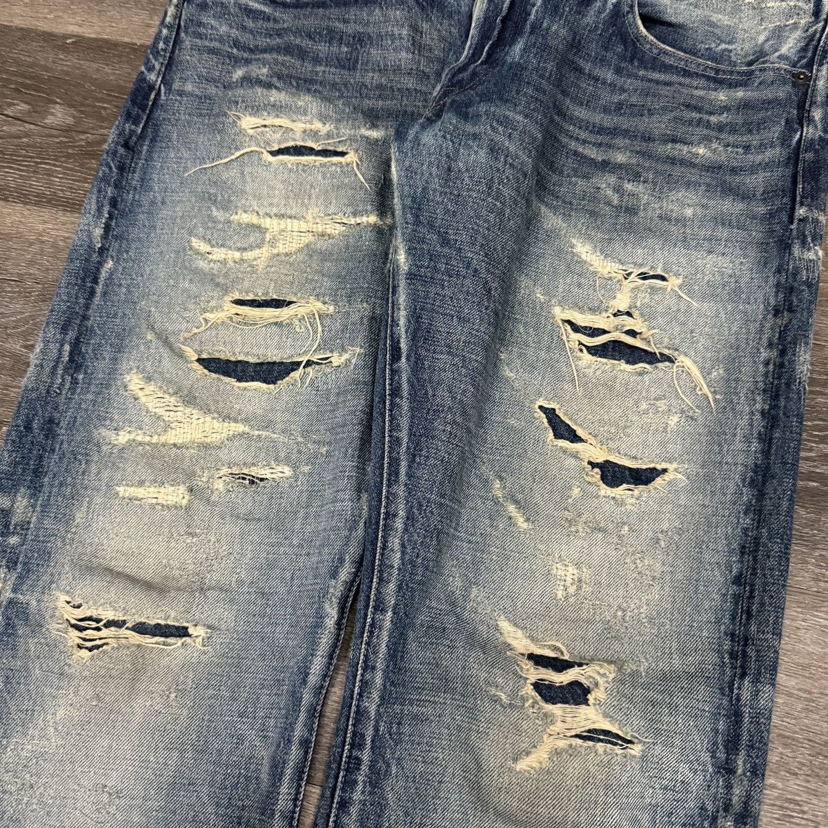 Fabric Brand & Co. × Japanese Brand × Vintage Crazy Fabric-brand & co selvedge distressed patchwork jeans Size US 38 / EU 54 - 3 Thumbnail
