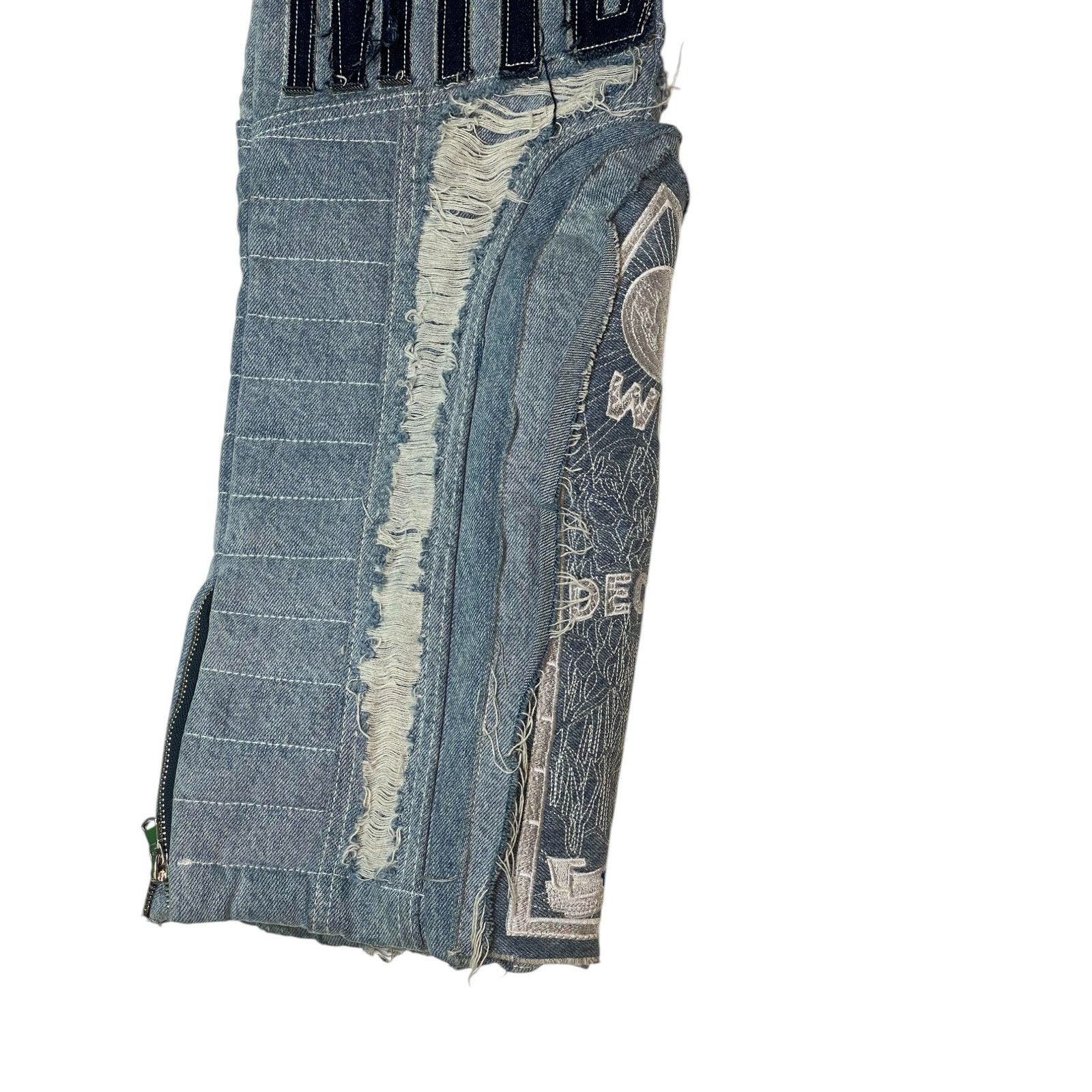 Who Decides War WDW Moto Light Wash Denim Jeans Size US L / EU 52-54 / 3 - 2 Thumbnail