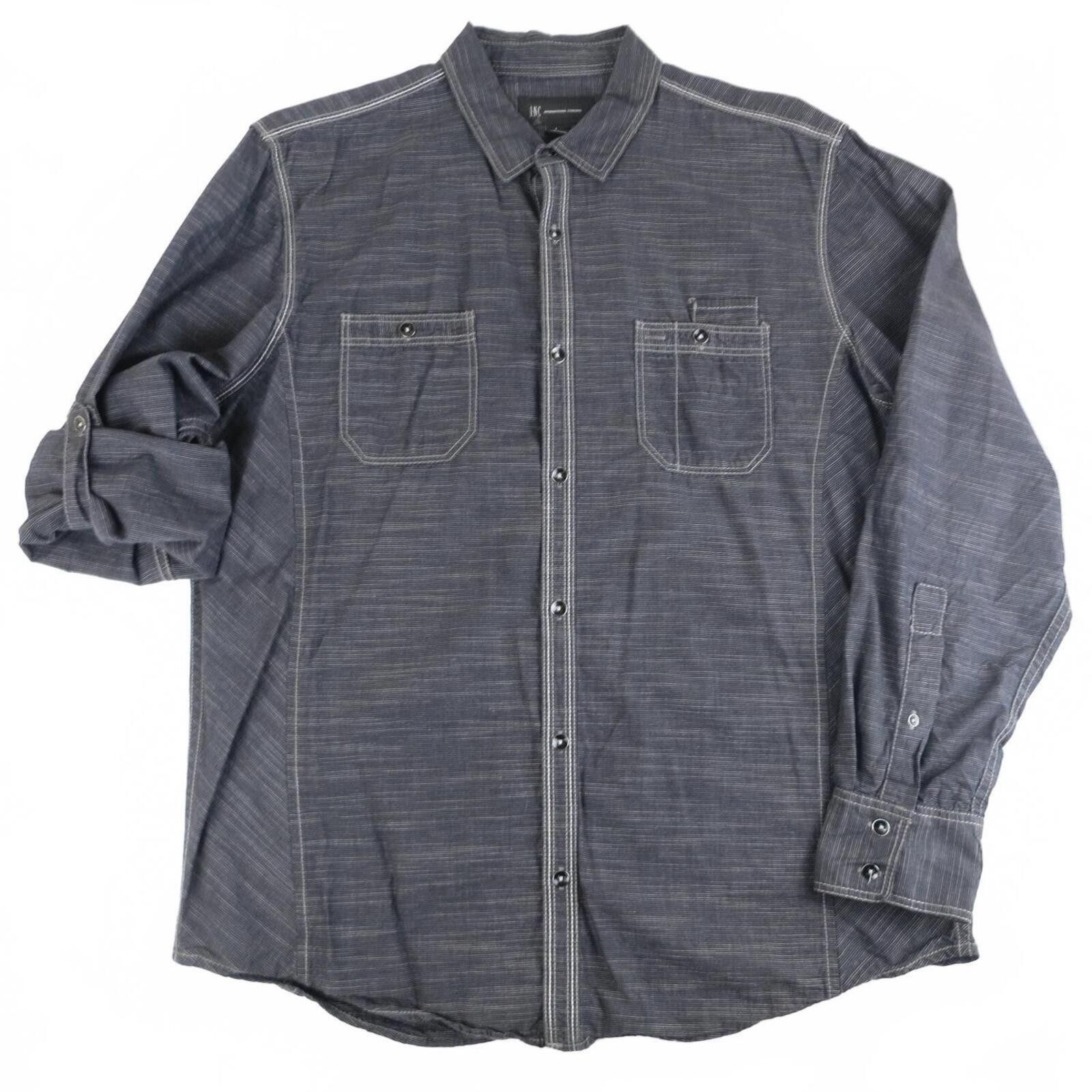 Other INC Men's Large Dark Gray Long Sleeve Button-Up Shirt Size US L / EU 52-54 / 3 - 1 Thumbnail