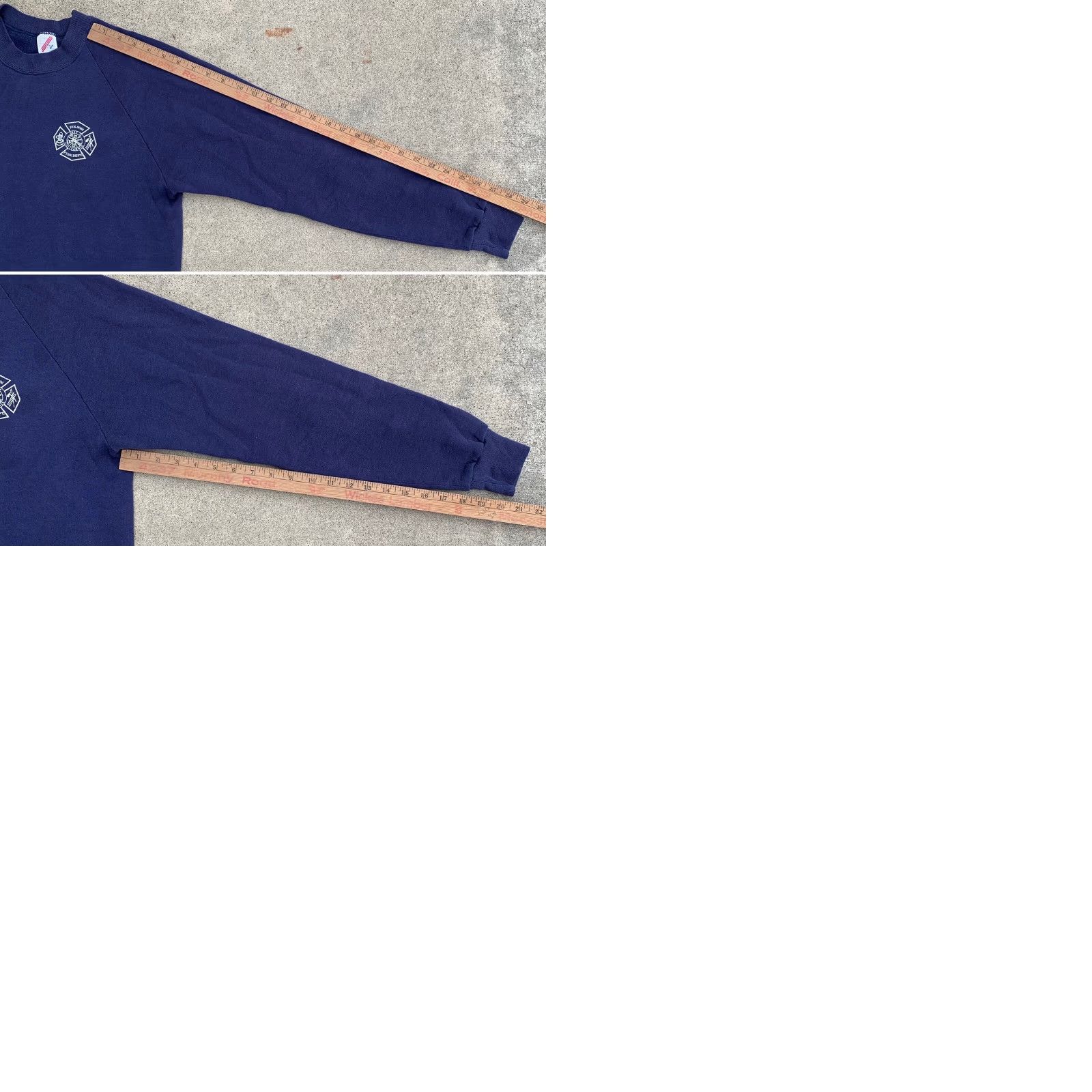 Jerzees VINTAGE Folsom Fire Dept City of Folsom Fire Raglan Sweatshirt Mens L Blue Graphic Print Pullover Crewneck Sweatshirt, 80s Era, Made in USA Size US L / EU 52-54 / 3 - 9 Thumbnail
