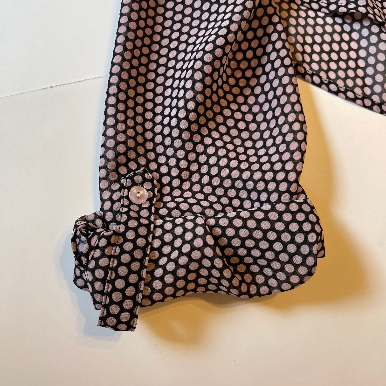 Nanette Lepore Nanette Lepore Tab Sleeve Semi Sheer Button Front Shirt, 2X Size XXL / US 16-18 / IT 52-54 - 7 Thumbnail