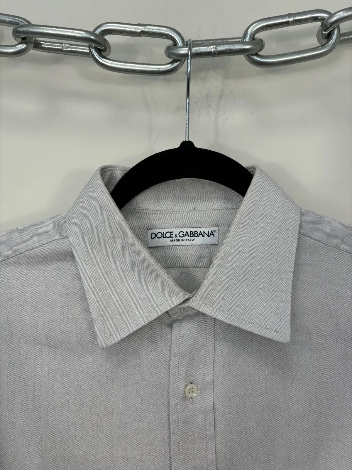 Dolce & Gabbana × Vintage Vintage Dolce & Gabbana Men's Gray Rare Button Up Shirt Size US L / EU 52-54 / 3 - 7 Thumbnail