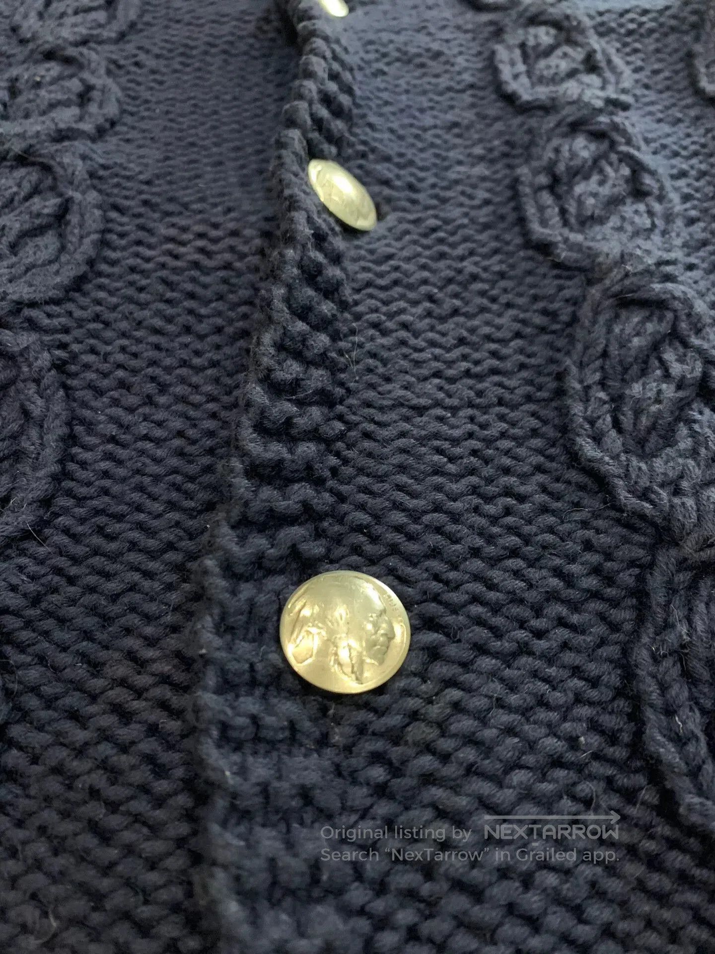 Visvim Visvim Navy Cable-Knit Cardigan. Size US M / EU 48-50 / 2 - 3 Thumbnail