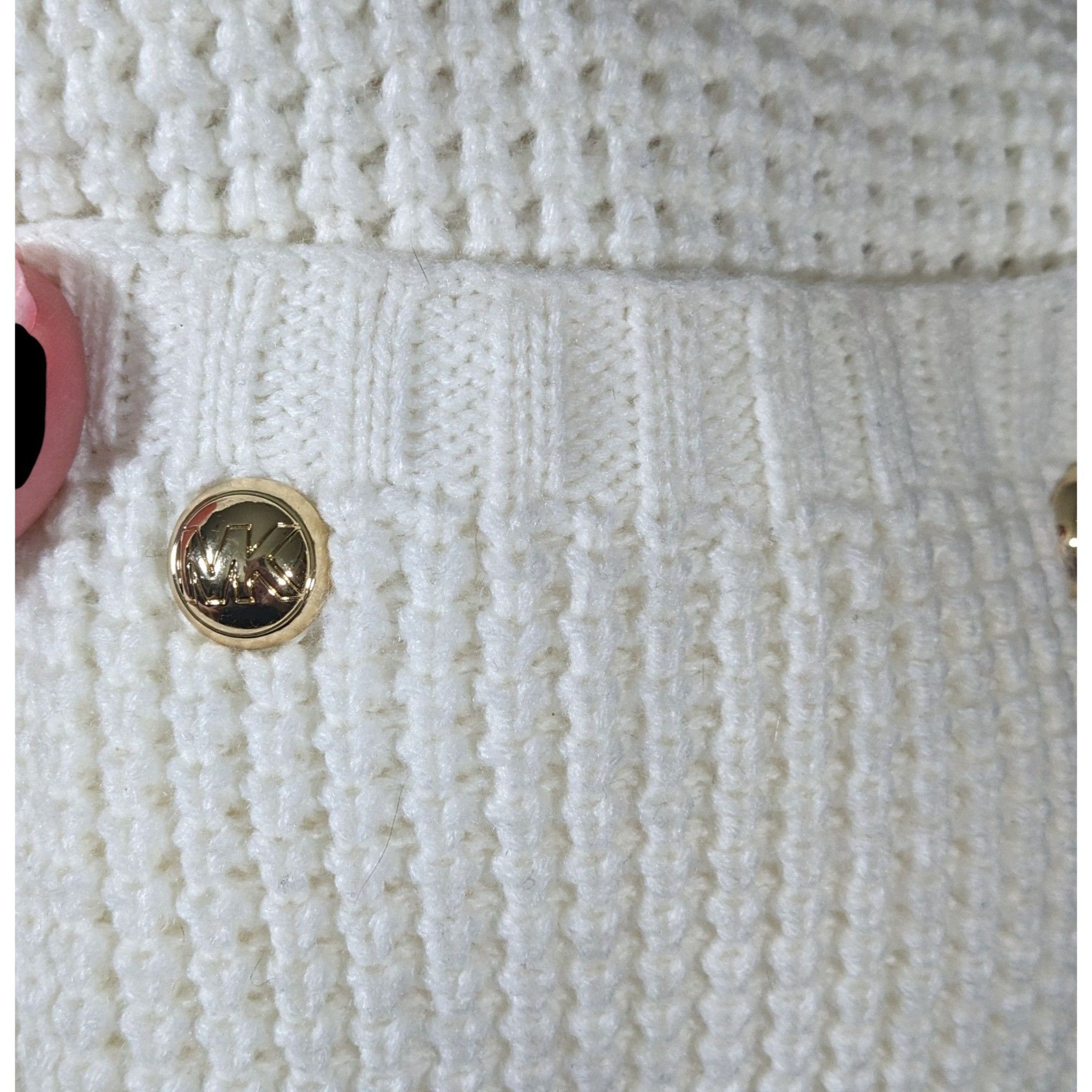 Michael Kors Michael Kors Cream Knit Rectangle Scarf With Pockets Size ONE SIZE - 4 Thumbnail