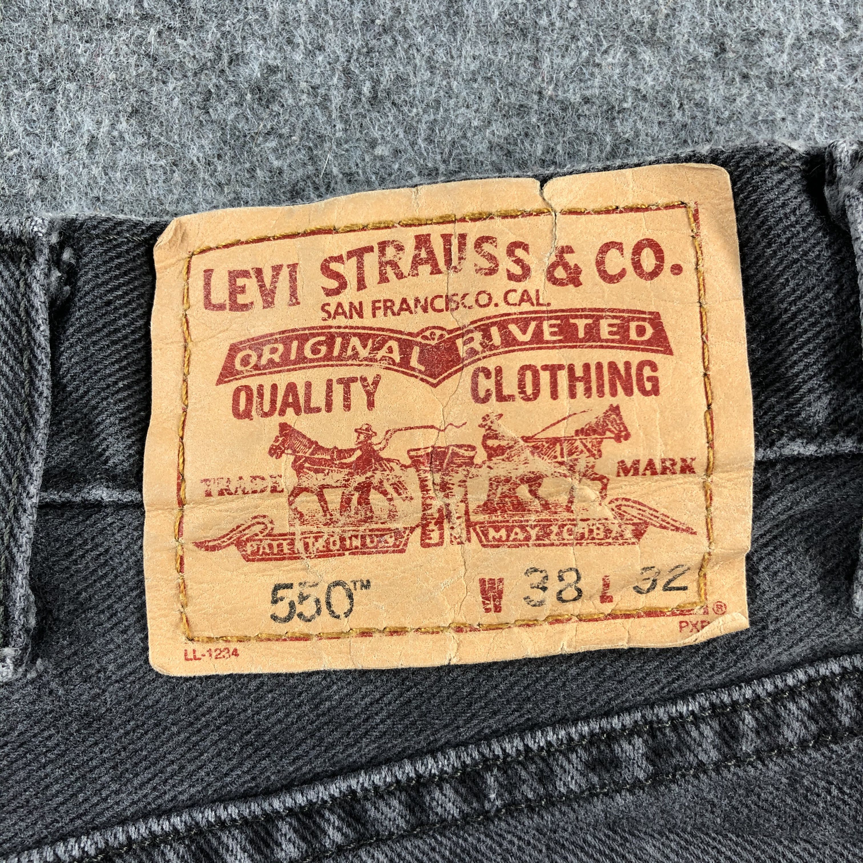 Levi's Vintage Faded Black Levis 550 Jeans-J2601 Size US 36 / EU 52 - 5 Thumbnail