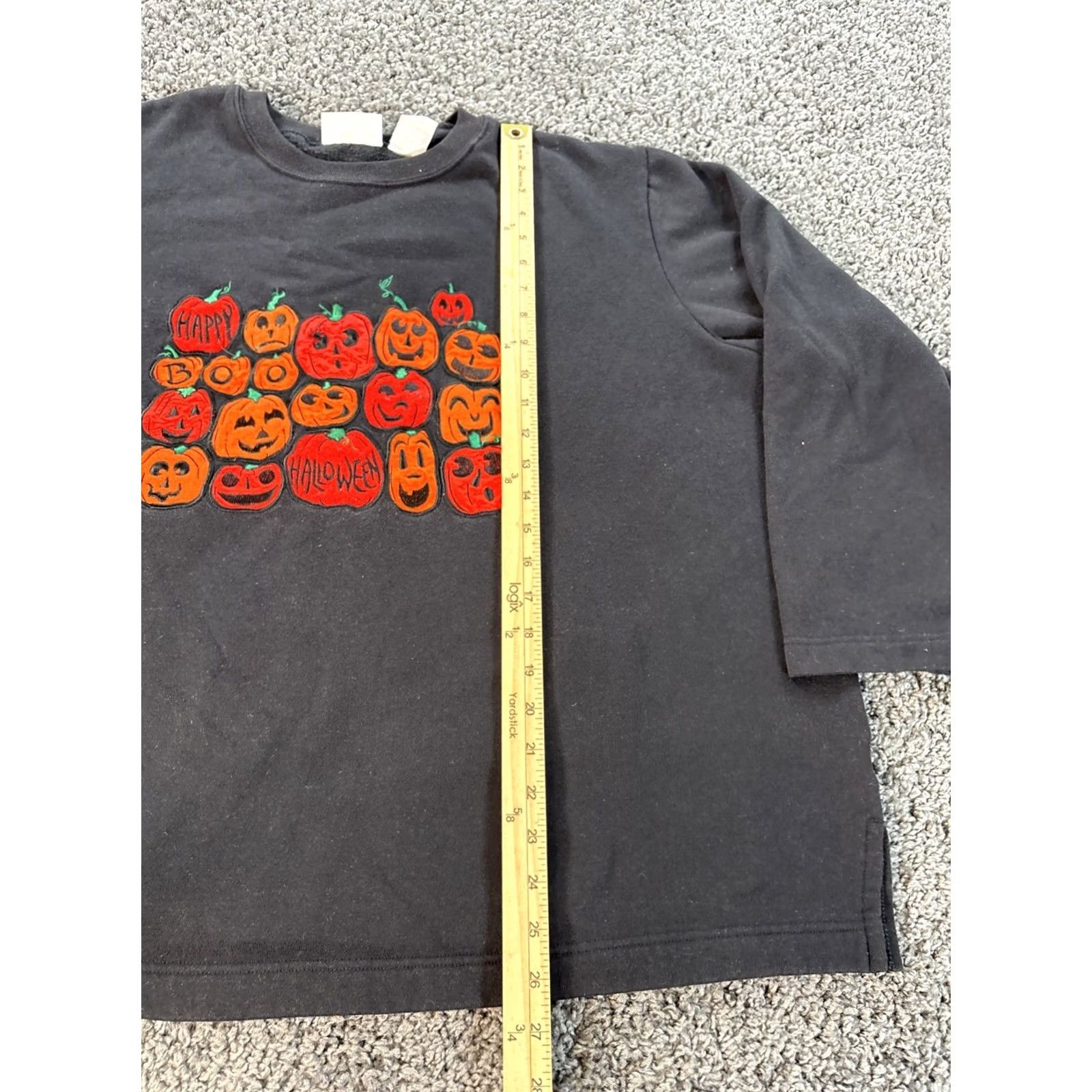 Basic Editions VINTAGE Basic Editions Sweatshirt Womens 2X Black 90s Halloween Pumpkin Pullover Crew Neck Activewear Mens Womens Girls Boys Size XXL / US 16-18 / IT 52-54 - 2 Thumbnail
