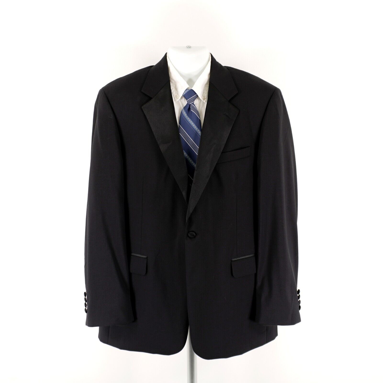 Stafford Stafford Essentials Black Wool 1 Felt Button Tuxedo Jacket 4 Size 40L - 5 Thumbnail