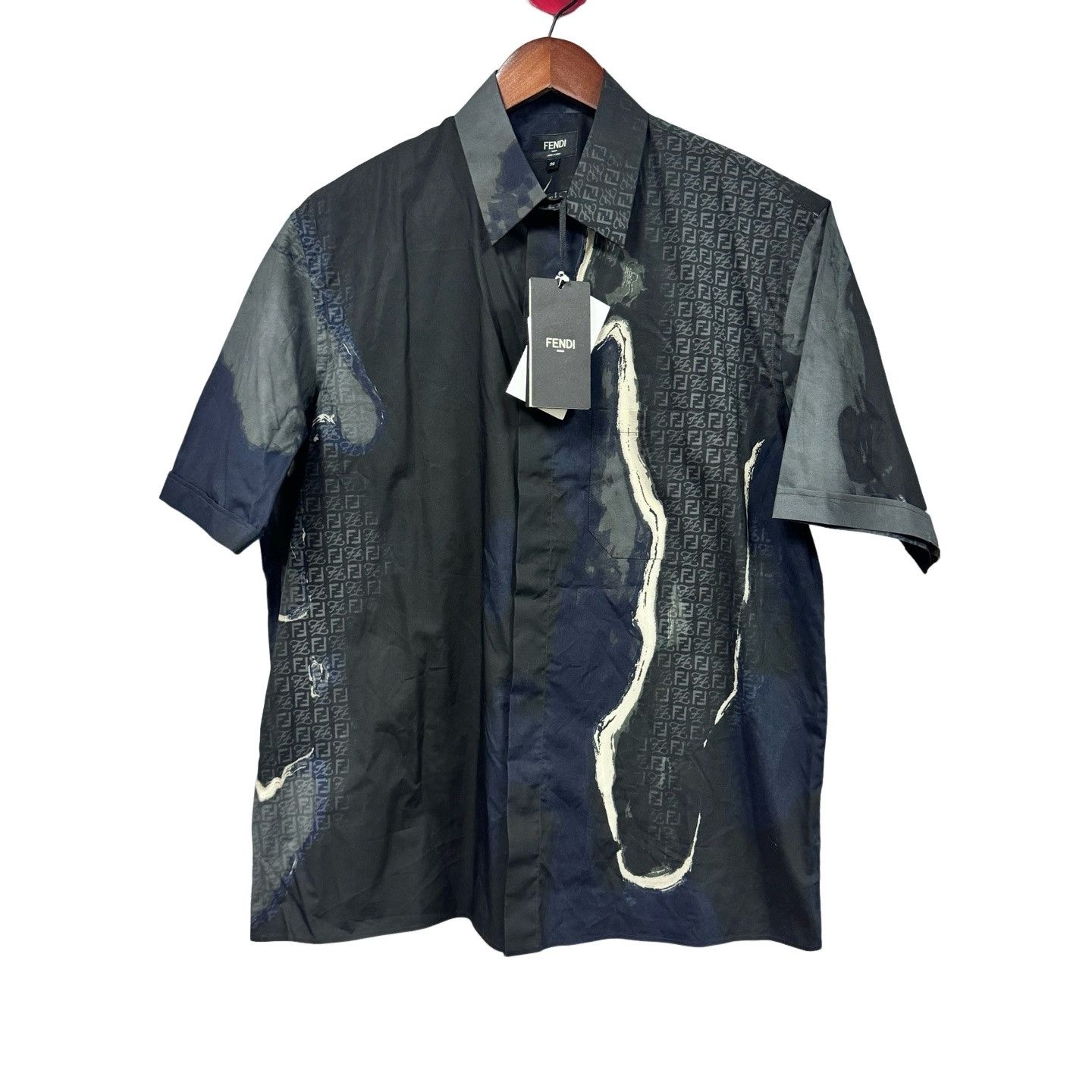 Fendi Fendi FF Logo Print Short Sleeve Shirt 39 Size US M / EU 48-50 / 2 - 1 Thumbnail