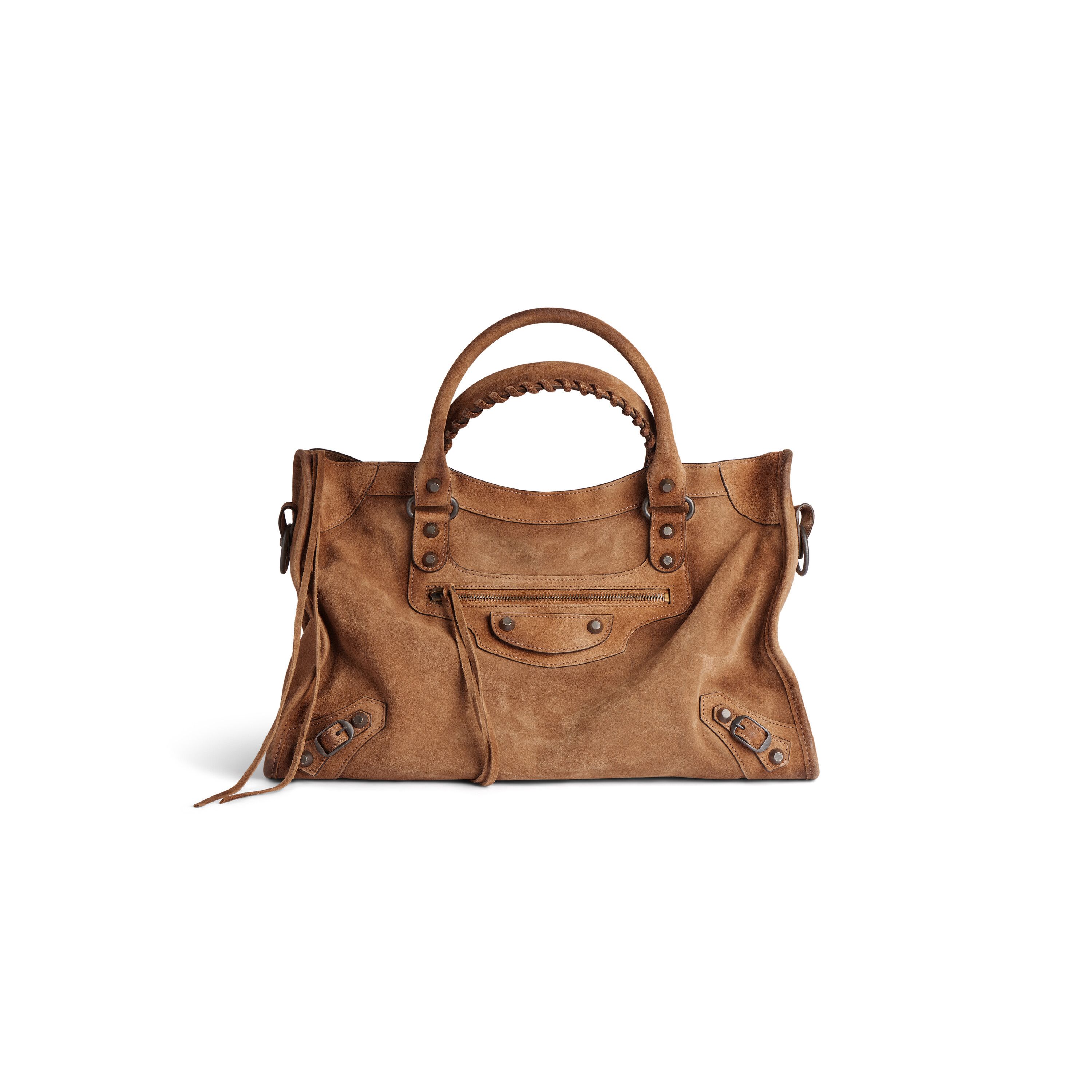 Balenciaga Le City Medium in Camel Suede Size ONE SIZE - 1 Thumbnail