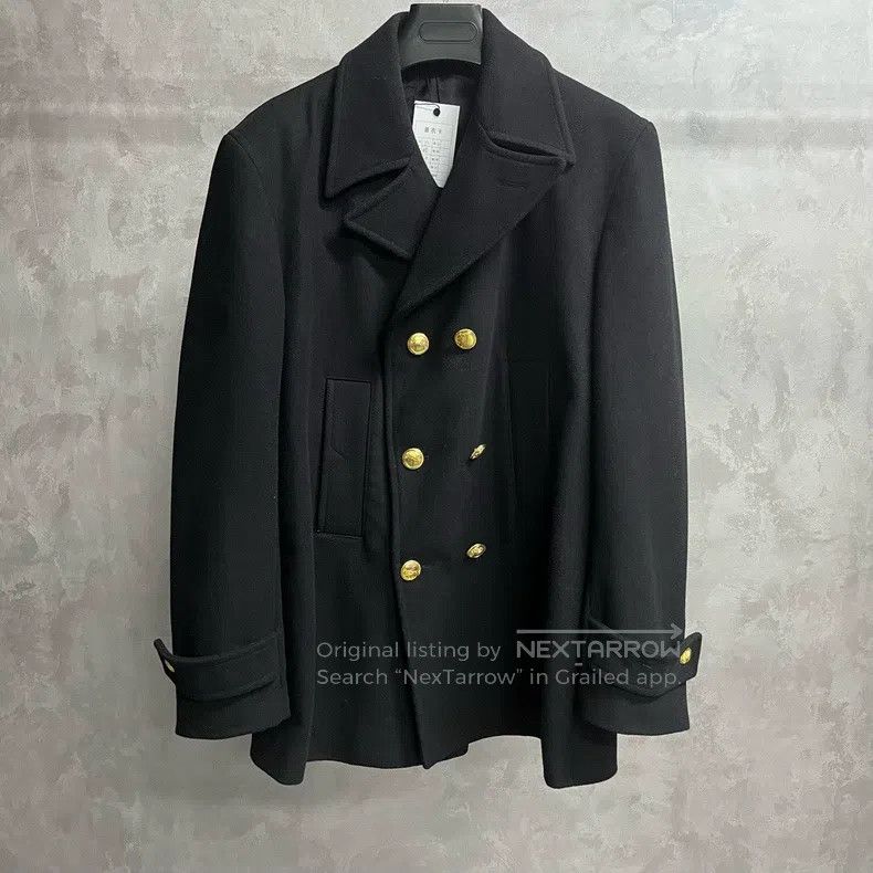 Versace Versace Wool woolen double-breasted gold-buttoned coat Size L / US 10 / IT 46 - 1 Thumbnail