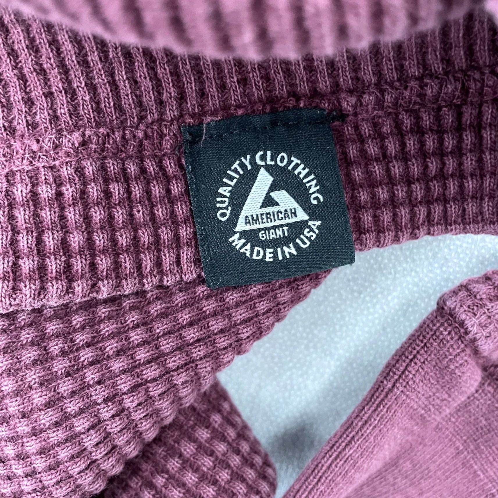 Vintage American Giant Shirt Womens M Burgundy Thermal Waffle Knit Sweatshirt USA Size M / US 6-8 / IT 42-44 - 5 Thumbnail