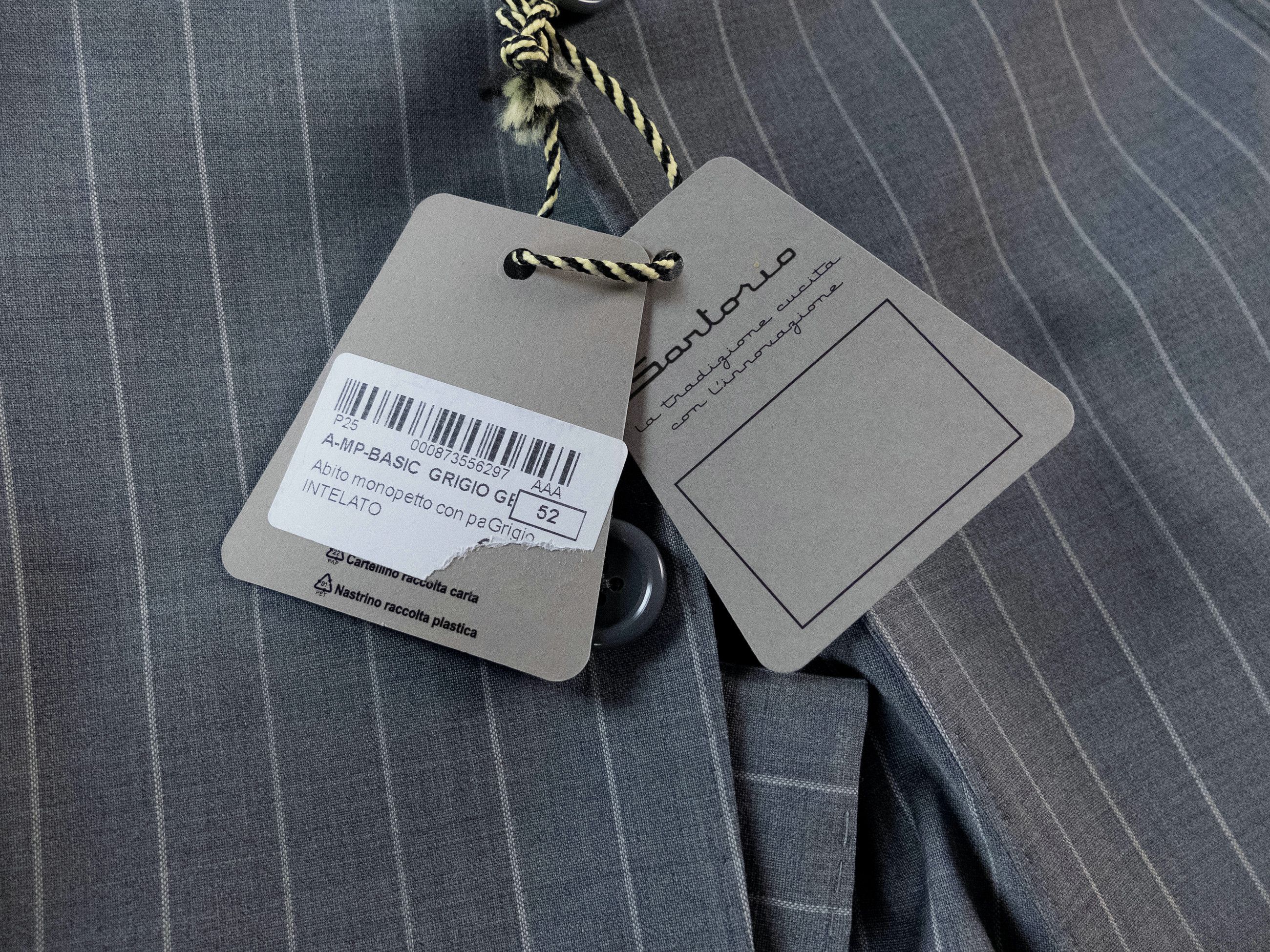 SARTORIO SARTORIO Napoli by Kiton gray striped wool suit 42R Size 42R - 18 Thumbnail