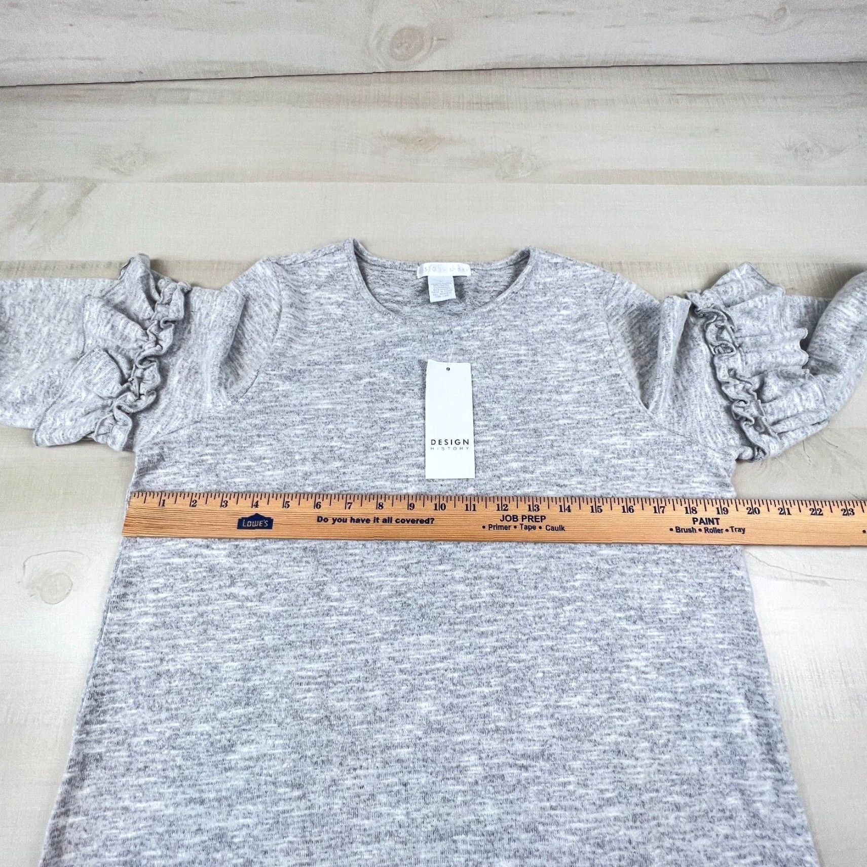 Vintage Design History Womens Sweater Large Extra Large Gray Ruffled Long Sleeves Soft Casual New Size L / US 10 / IT 46 - 6 Thumbnail
