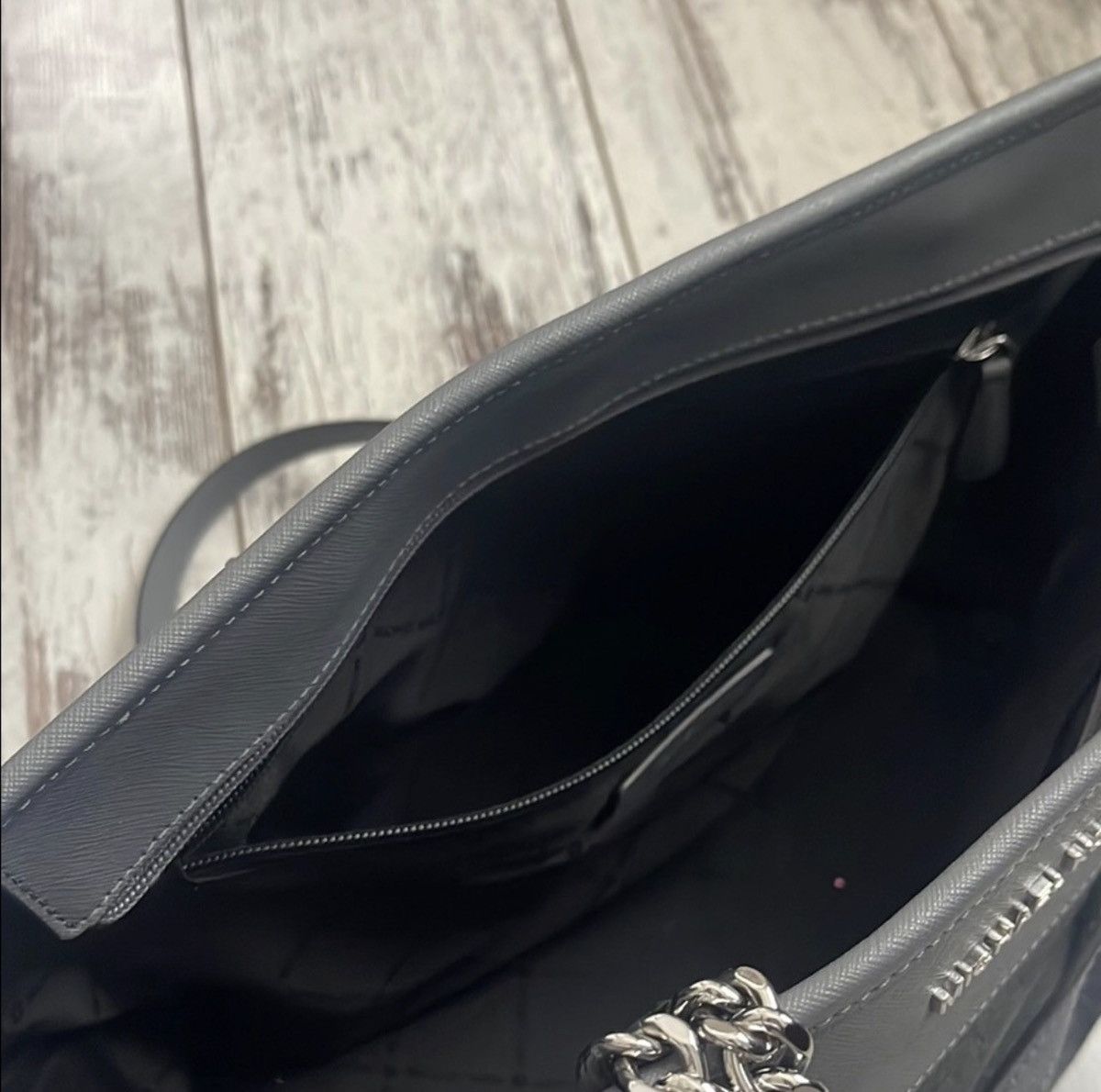 Michael Kors KORS Michael Kors Black Tote with Chain Straps Size ONE SIZE - 4 Thumbnail