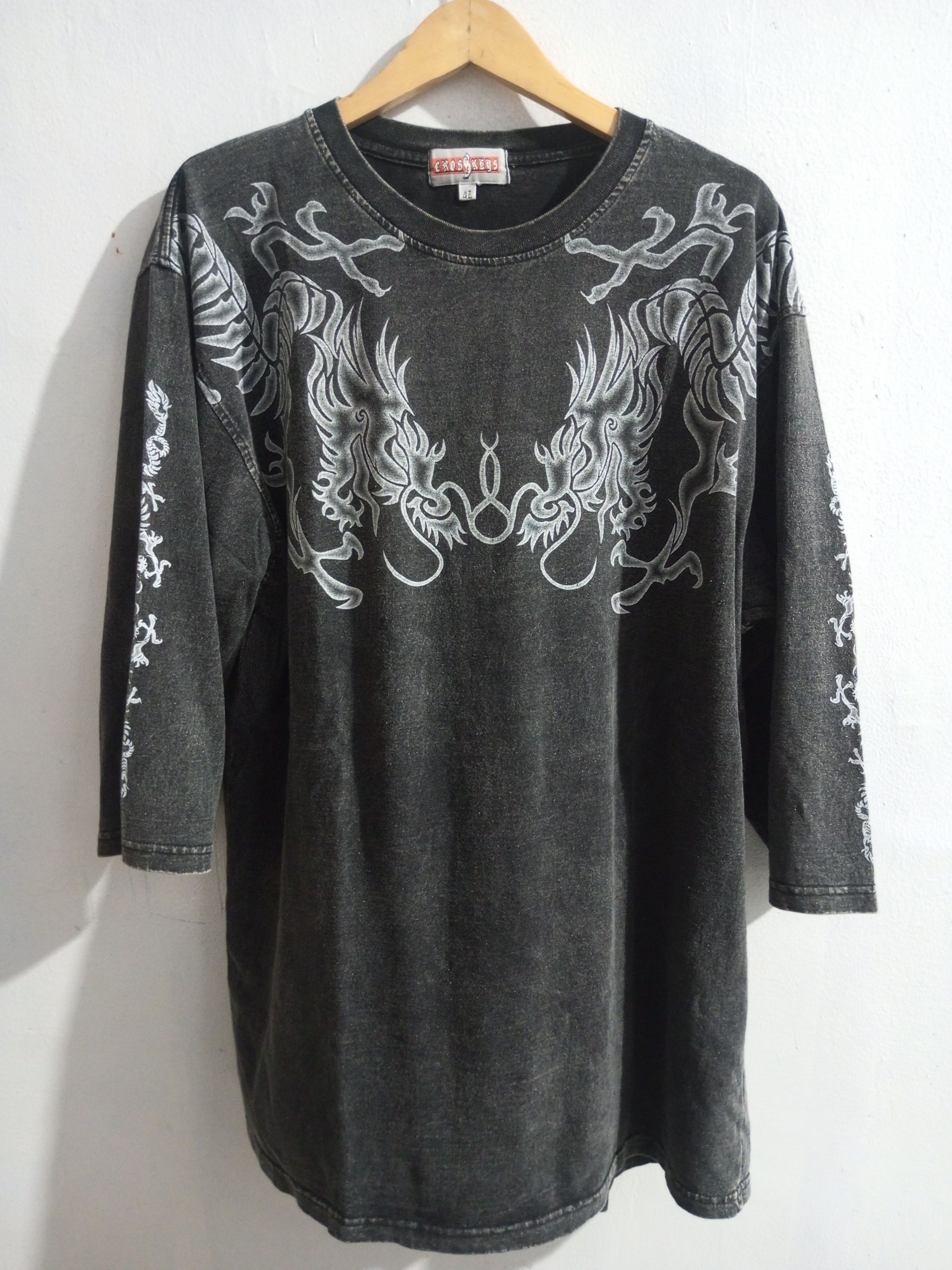 Karakuri Tamashii Vintage cross keys tribal dragon raglan tee Size US XL / EU 56 / 4 - 1 Thumbnail
