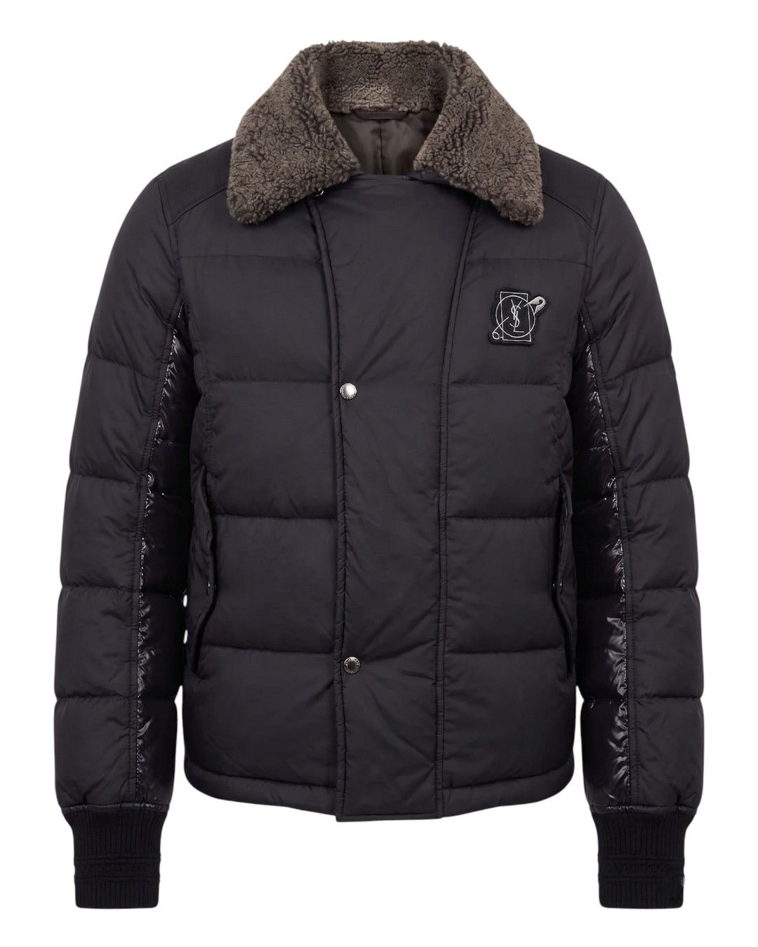 Yves Saint Laurent SHEARLING COLLAR GOOSE DOWN PADDED BIKER BOMBER JACKET Size US L / EU 52-54 / 3 - 1 Thumbnail