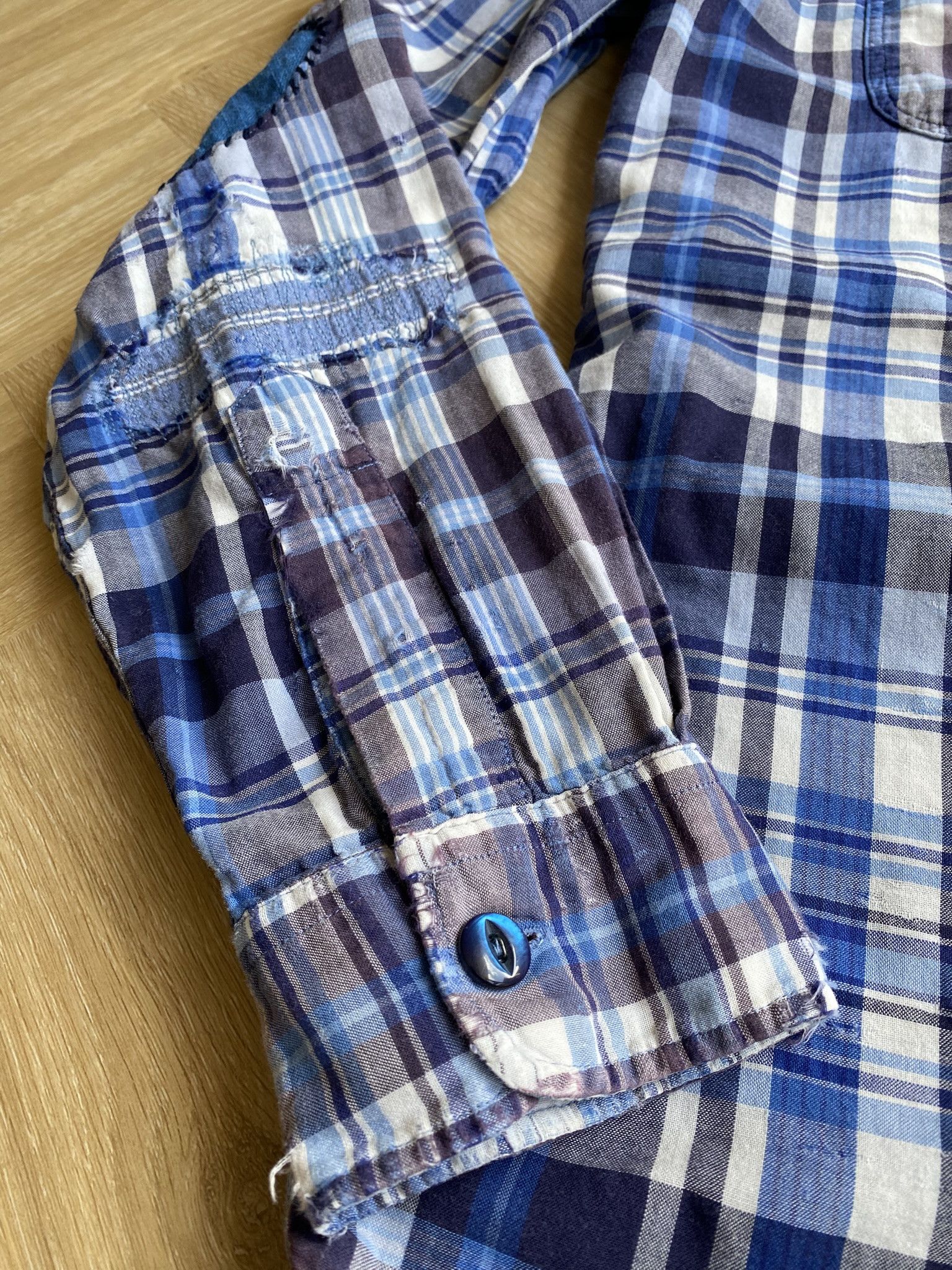 Vintage Sunfade & Repair Double Cloth Flannel Shirt Size US S / EU 44-46 / 1 - 12 Thumbnail