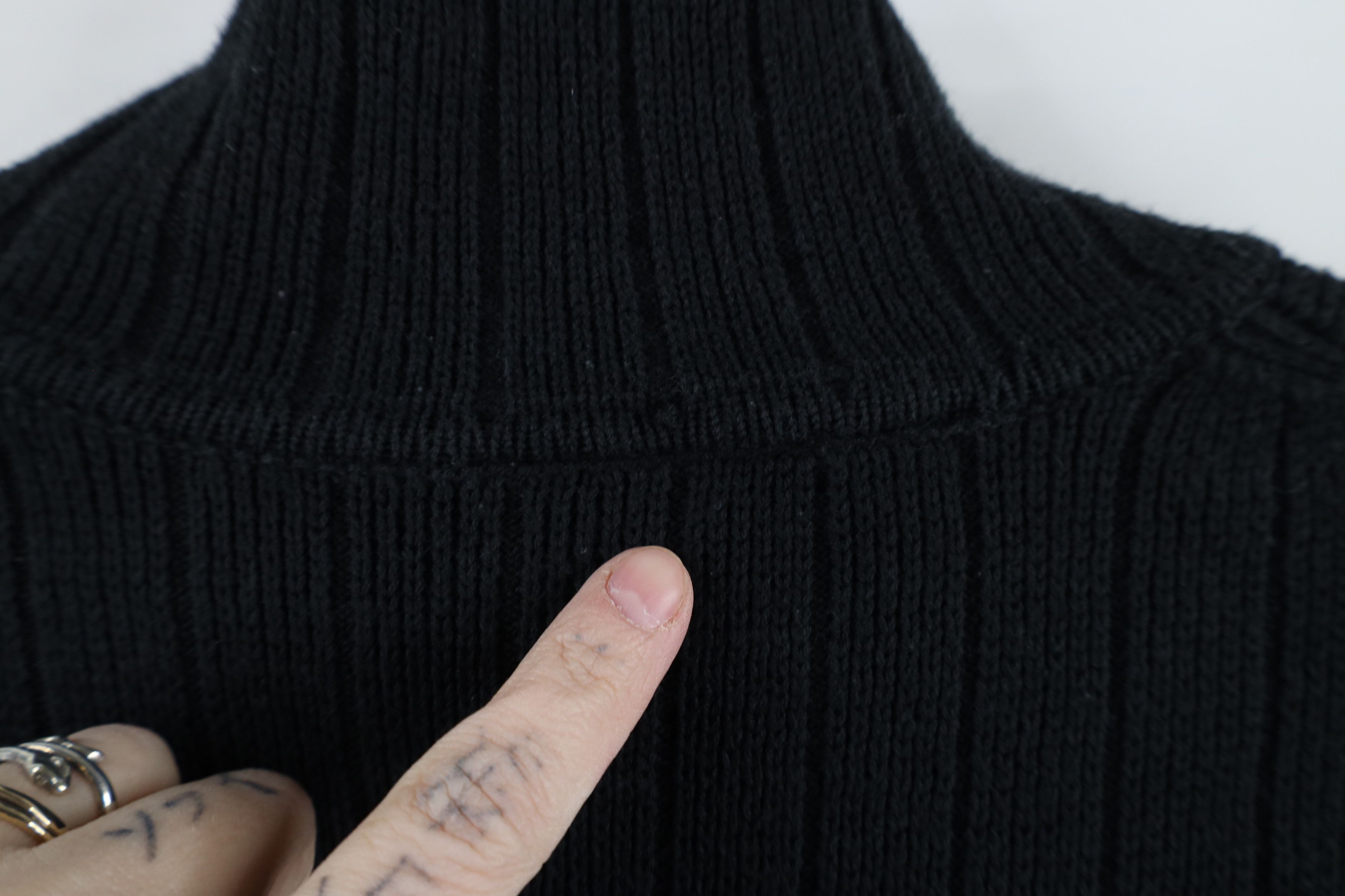 Vintage Vintage 90s Streetwear Block Ribbed Knit Mock Neck Sweater Size US M / EU 48-50 / 2 - 7 Thumbnail
