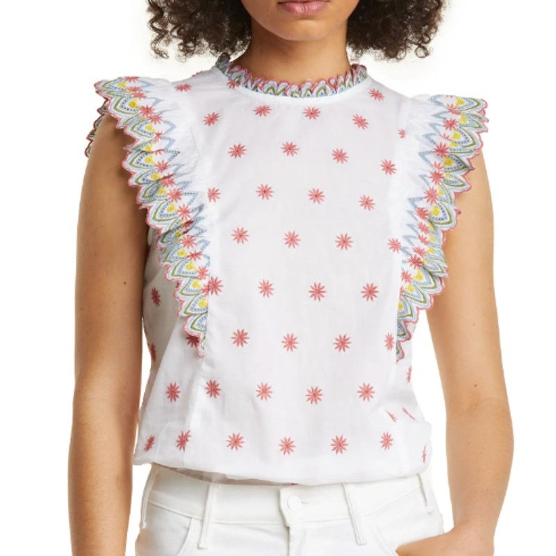 Boden Boden Broderie Anglaise Sleeveless Cotton Top, Size 10 Size S / US 4 / IT 40 - 1 Thumbnail