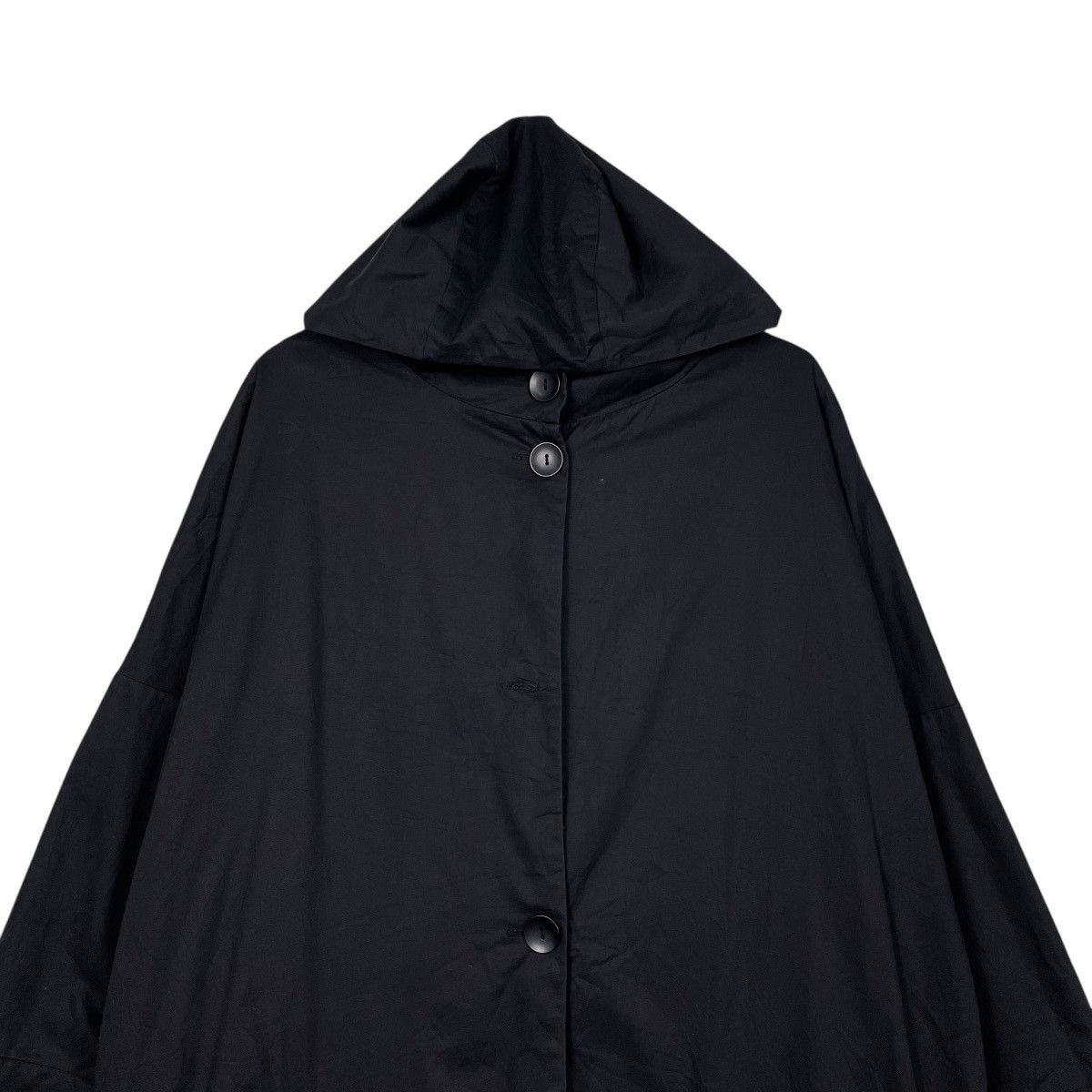 Antigua Antiqua Black Hooded Overcoat Size L / US 10 / IT 46 - 2 Thumbnail