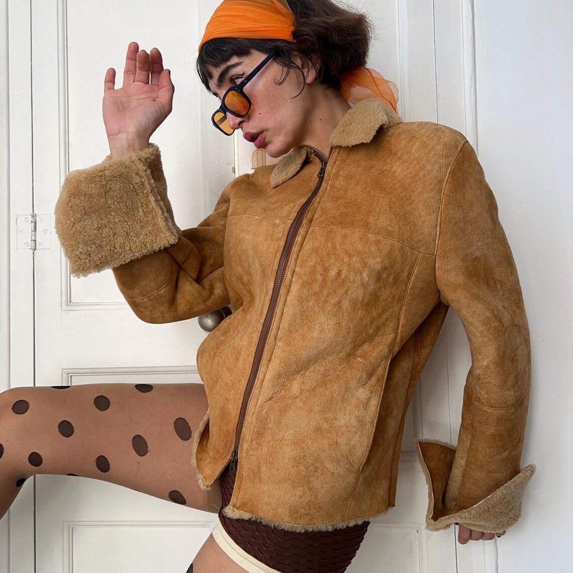 Vintage Lambskin Shearling Jacket Coat Size M / US 6-8 / IT 42-44 - 3 Thumbnail