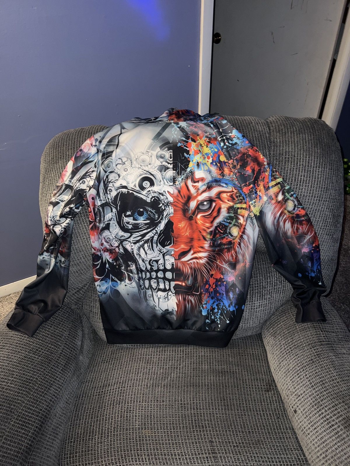 Hypebeast Creative Animals Colorful Tiger Skull All-Over Hoodie Size US L / EU 52-54 / 3 - 3 Thumbnail
