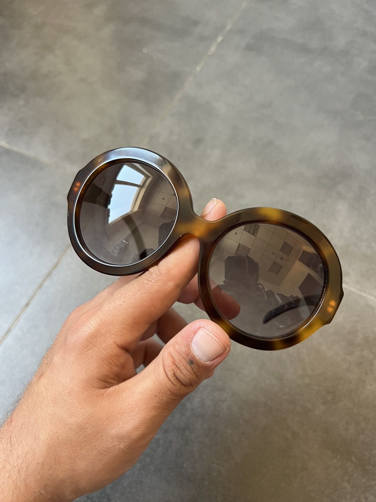 Prada Vintage Prada Havana Oversized Round Sunglasses Size ONE SIZE - 4 Thumbnail
