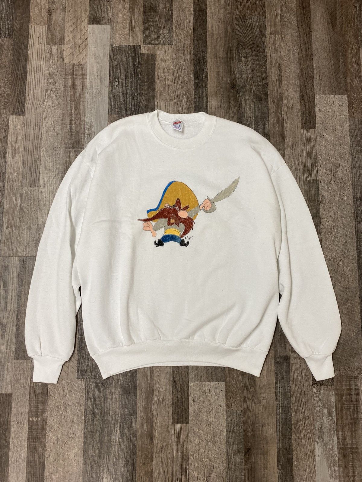 Vintage 90’s 1995 Made in USA Yosemite Sam Sweatshirt Jerzees Grail Size US XL / EU 56 / 4 - 1 Thumbnail