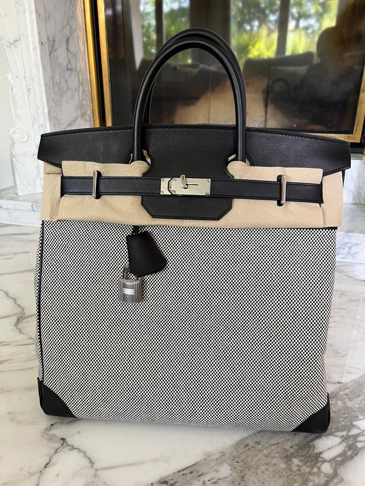 Hermes Hermès SAC HAUT A COURROIES 40 TOILE CRISS/VEAU EVERGRAIN Size ONE SIZE - 2 Thumbnail