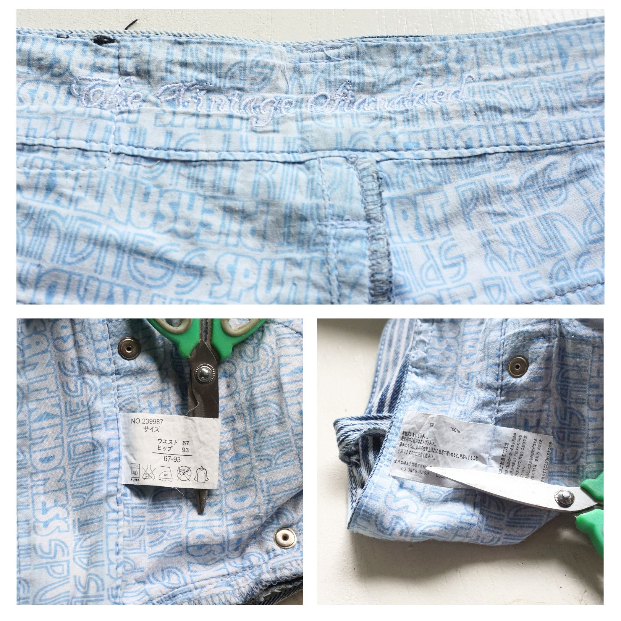 Japanese Brand Spunky Hickory Striped Low Rise Ripped Jeans Size 30" / US 8 / IT 44 - 6 Thumbnail