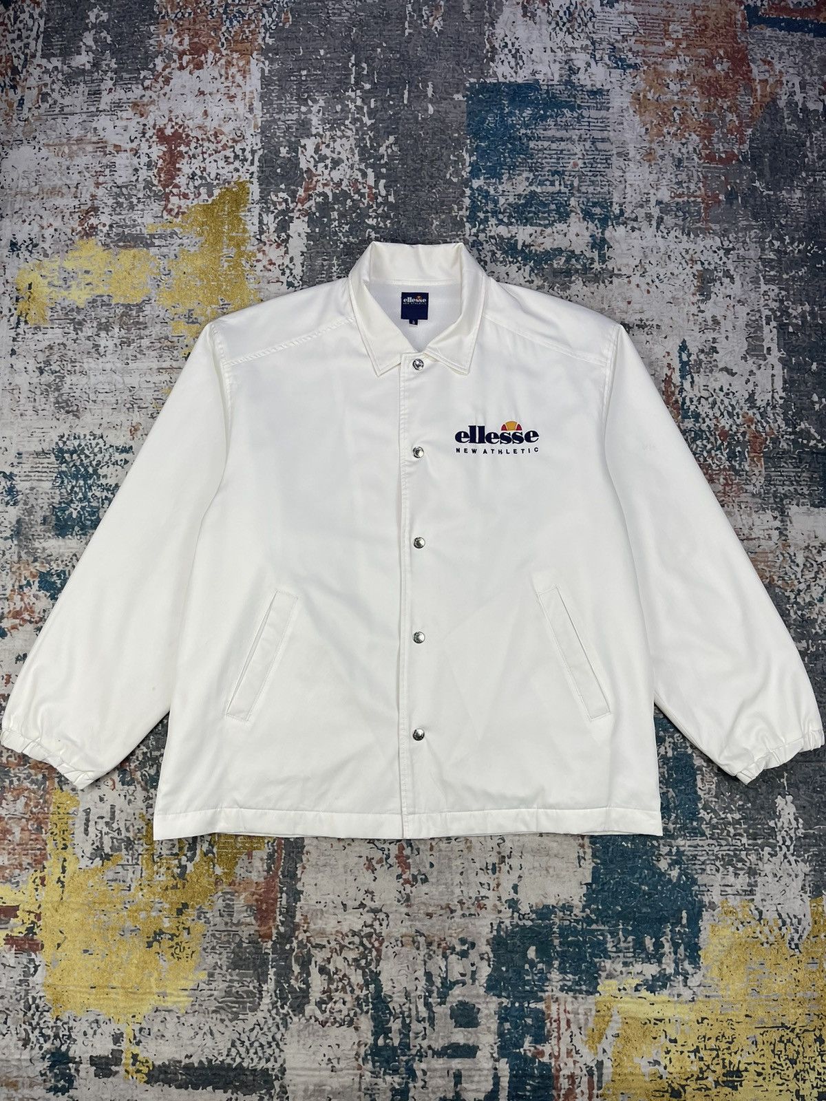 Ellesse Vintage Ellesse Button Up Windbreaker Coach Jackets Size US L / EU 52-54 / 3 - 1 Thumbnail