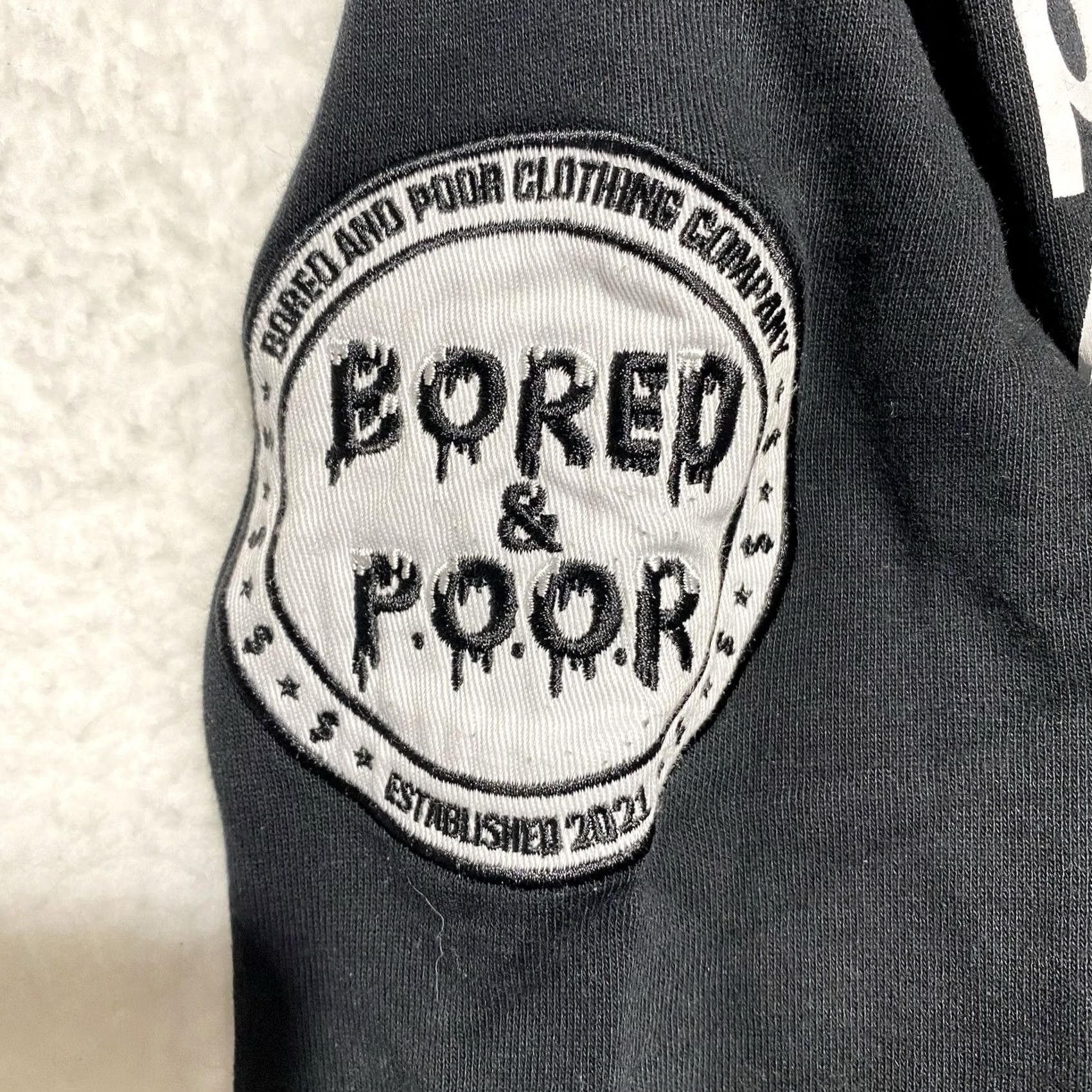 Vintage Bored & Poor Definition Skater Hoodie Unbranded M Unisex Adults Black Pullover Embroidered Hoodie 21” P2P 24” Length Mens Womens Boys Girls Size US M / EU 48-50 / 2 - 5 Thumbnail
