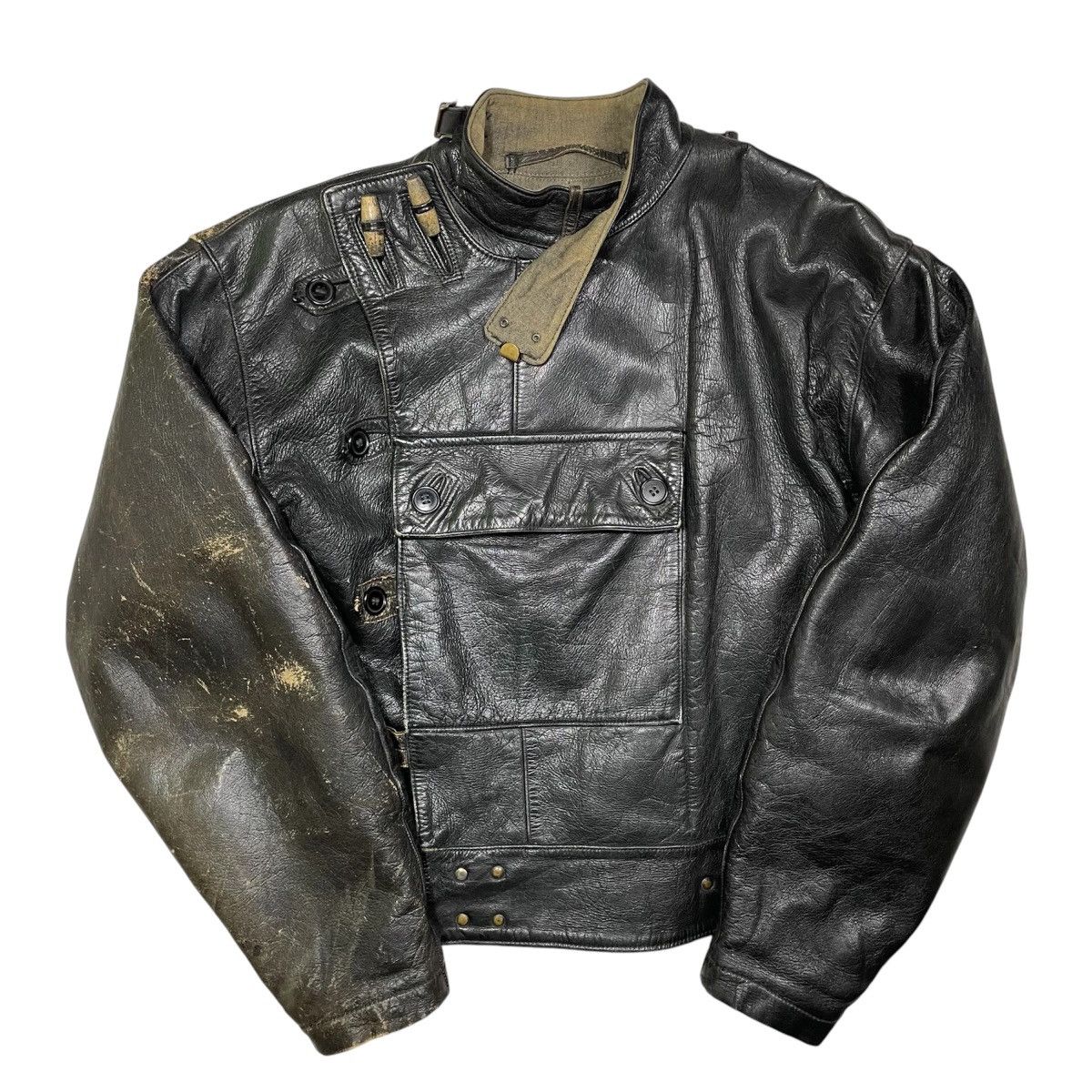 1950s Swedish Army M/1954 Ordonnans Leather Jacket - M/L