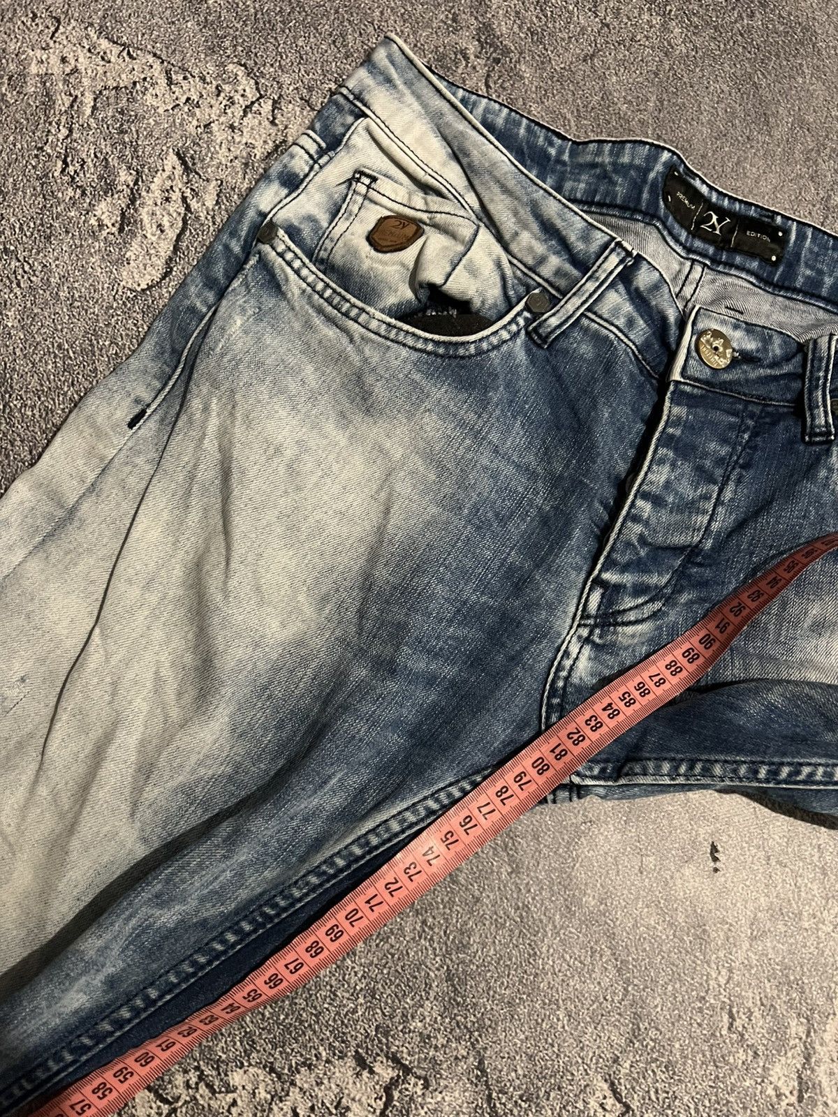 Japanese Brand Heavy Washed Archive Slim Jeans — Tokyo Vibe Faded 2000s Size US 31 - 9 Thumbnail